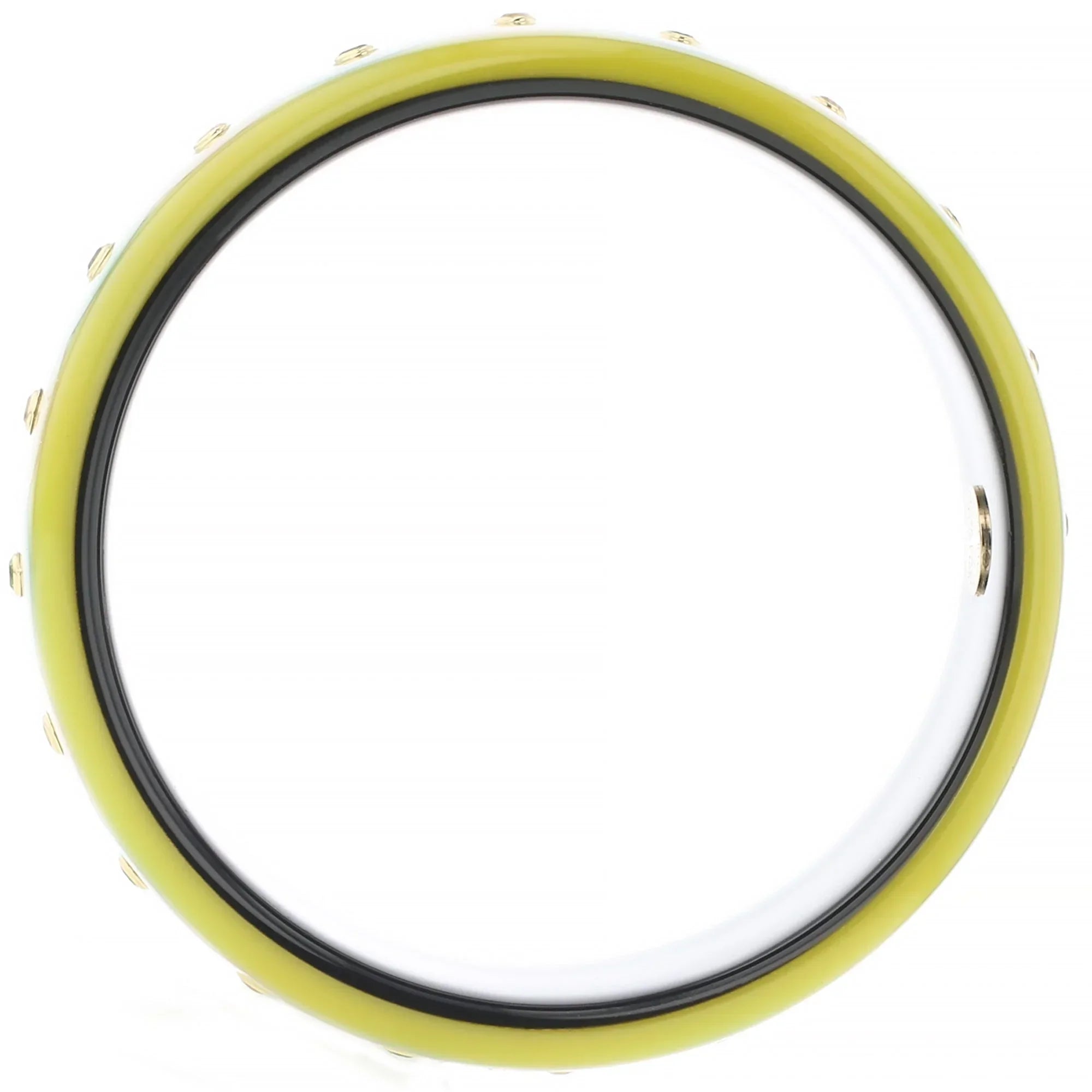Alessia Bangle | Dual tone green bakelite with inlay and stones.