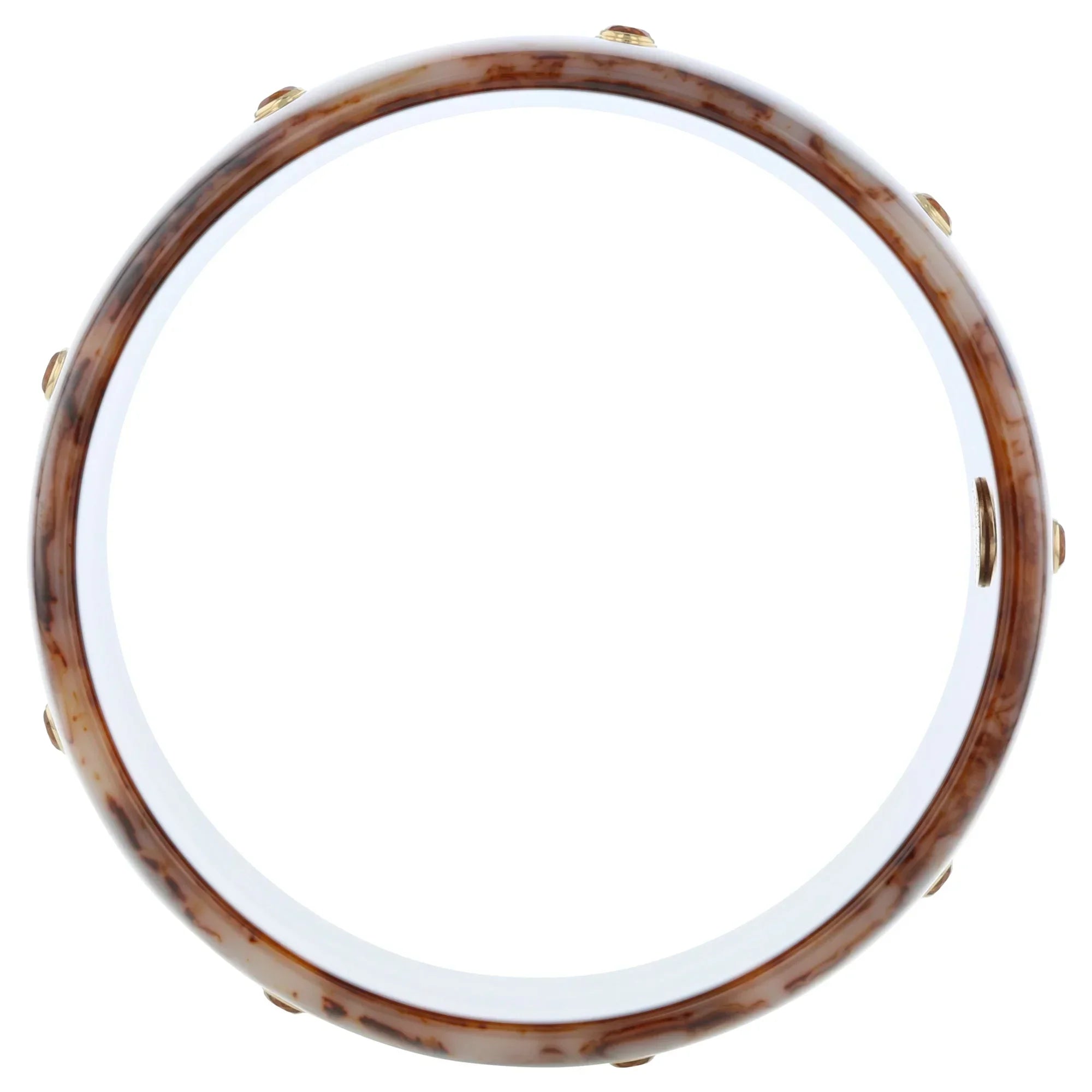 Alyssa Bangle | Bakelite with muted floral inlay and stones.