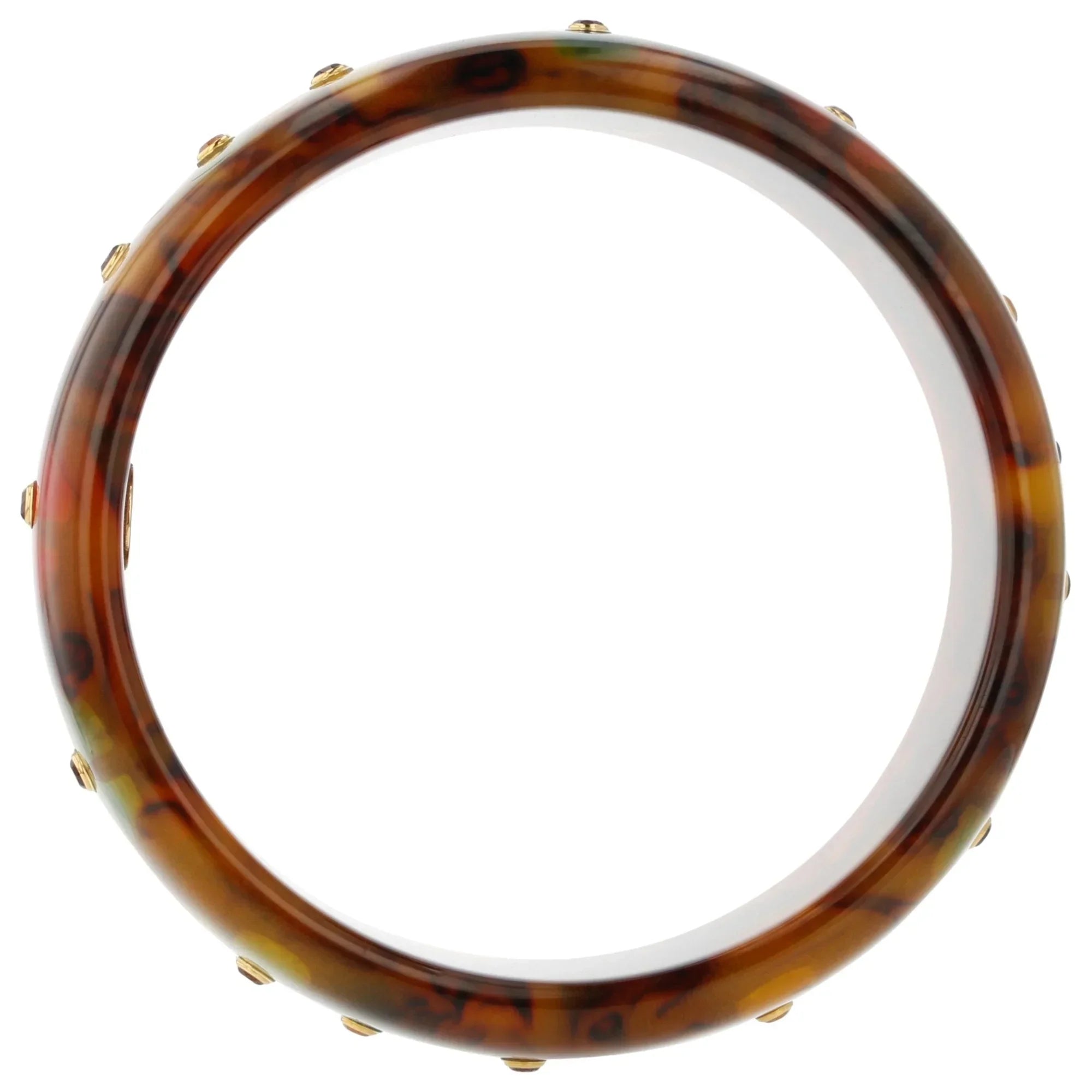 Amelia Bangle | Tortoiseshell color bangle with inlay and stones.