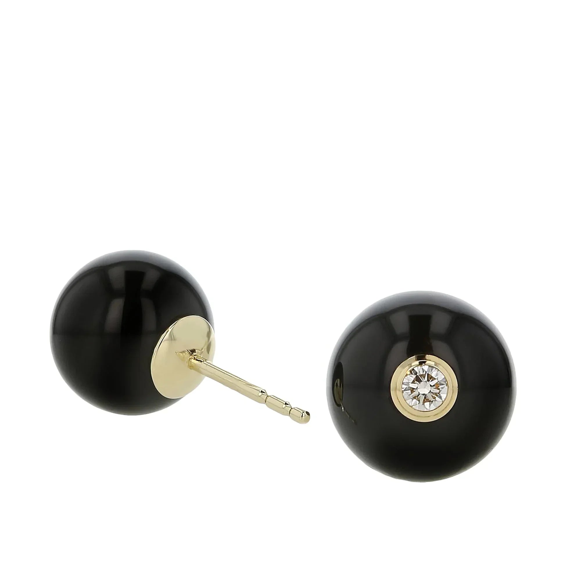 Audre Earrings | Spherical bakelite stud earrings with stones.
