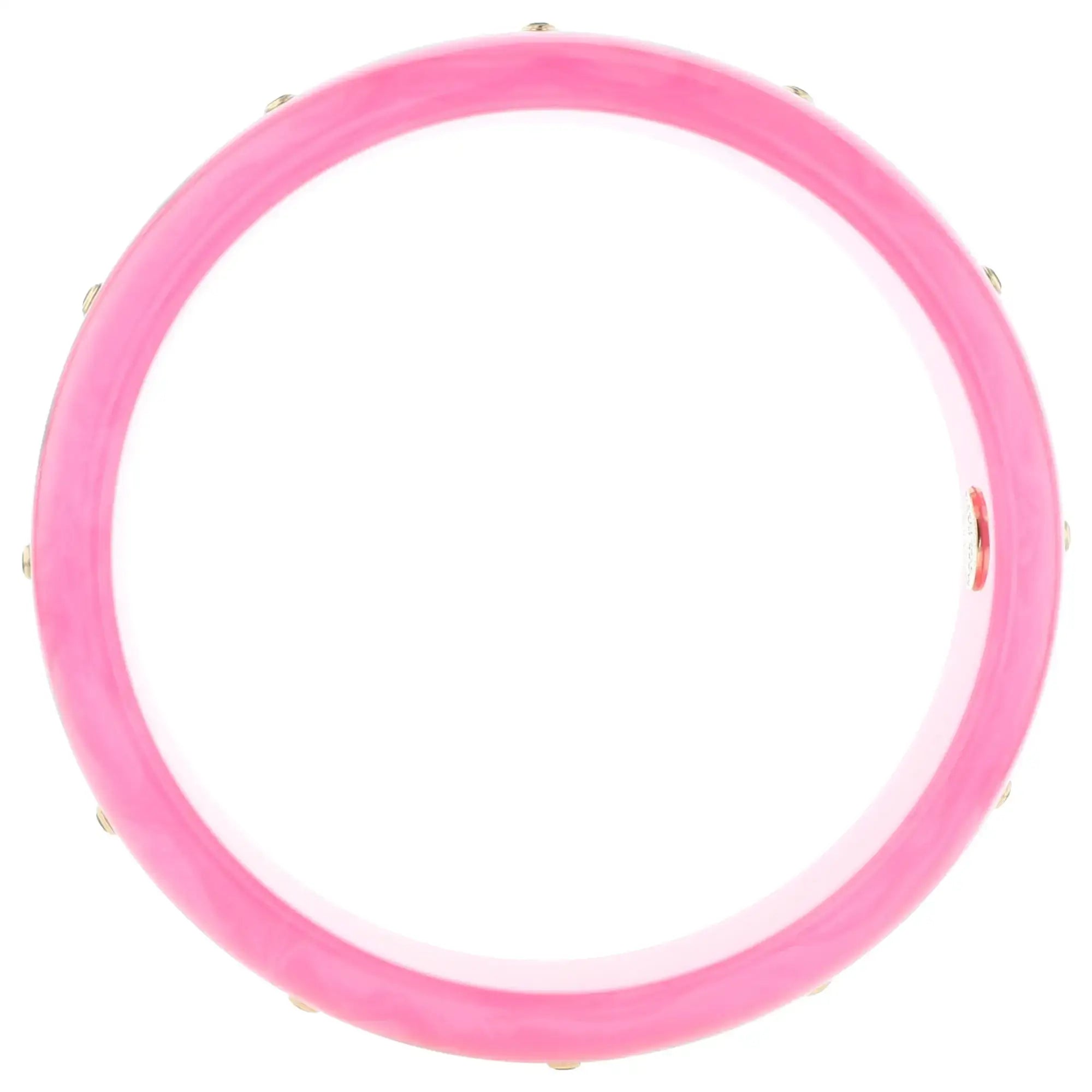 Blair Bangle | Bubblegum pink bakelite with inlay and stones.
