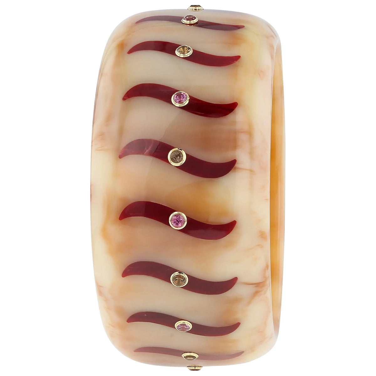 Bliss Bangle | Bakelite with inlay and stones.