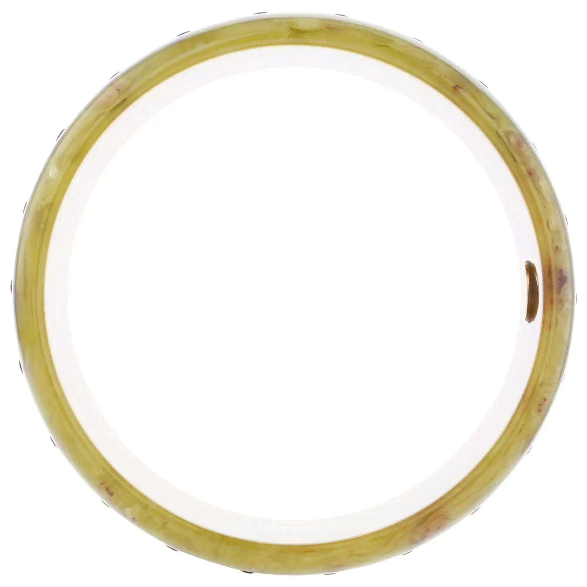 Bliss Bangle | Mustard brown bakelite with inlay and stones.