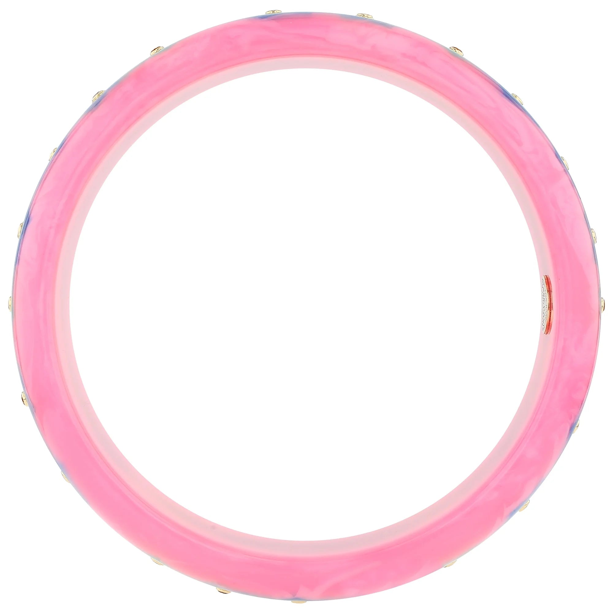 Blossom Bangle | Pastel pink bakelite with inlay and stones.