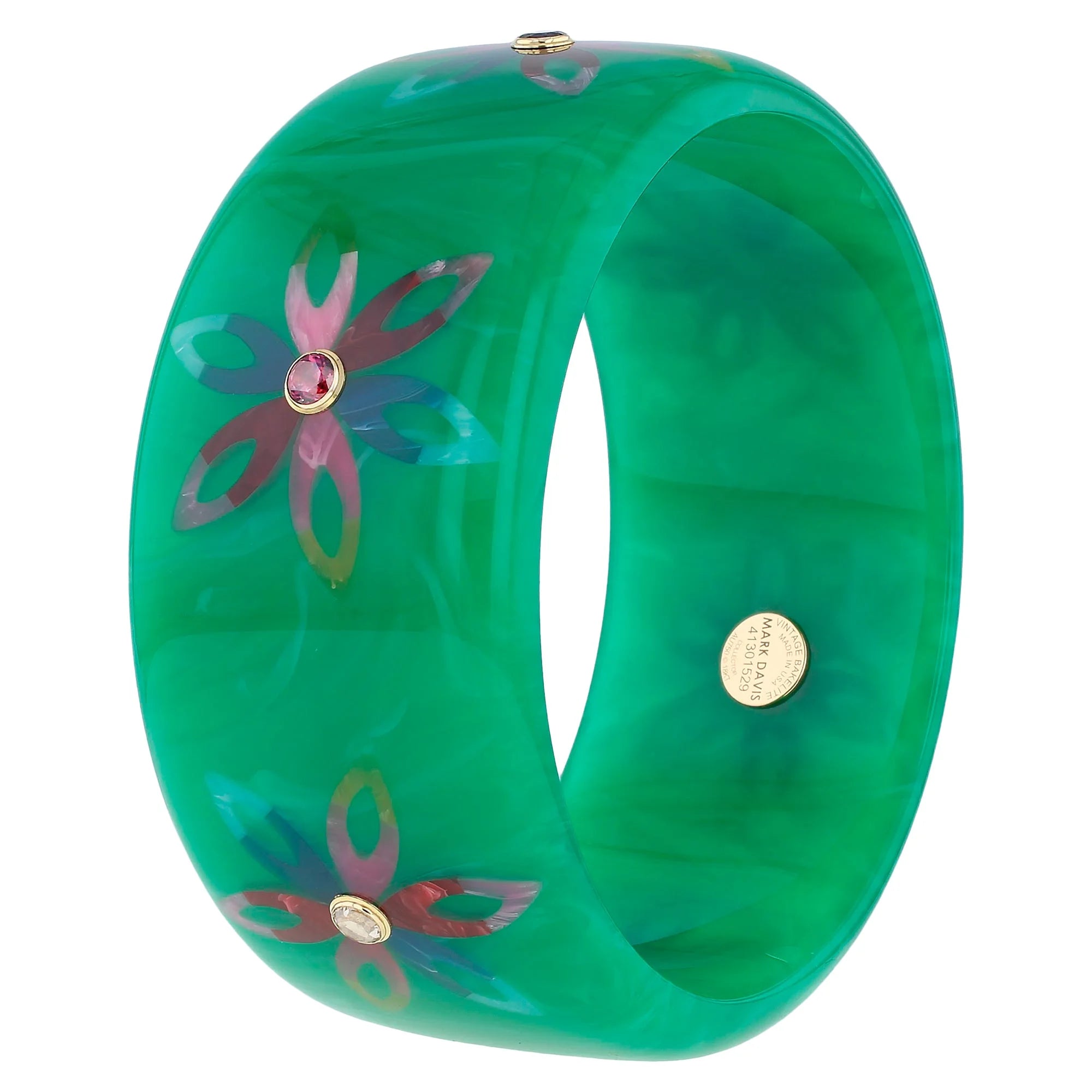 Bluma Bangle | Bakelite with inlay and stones.