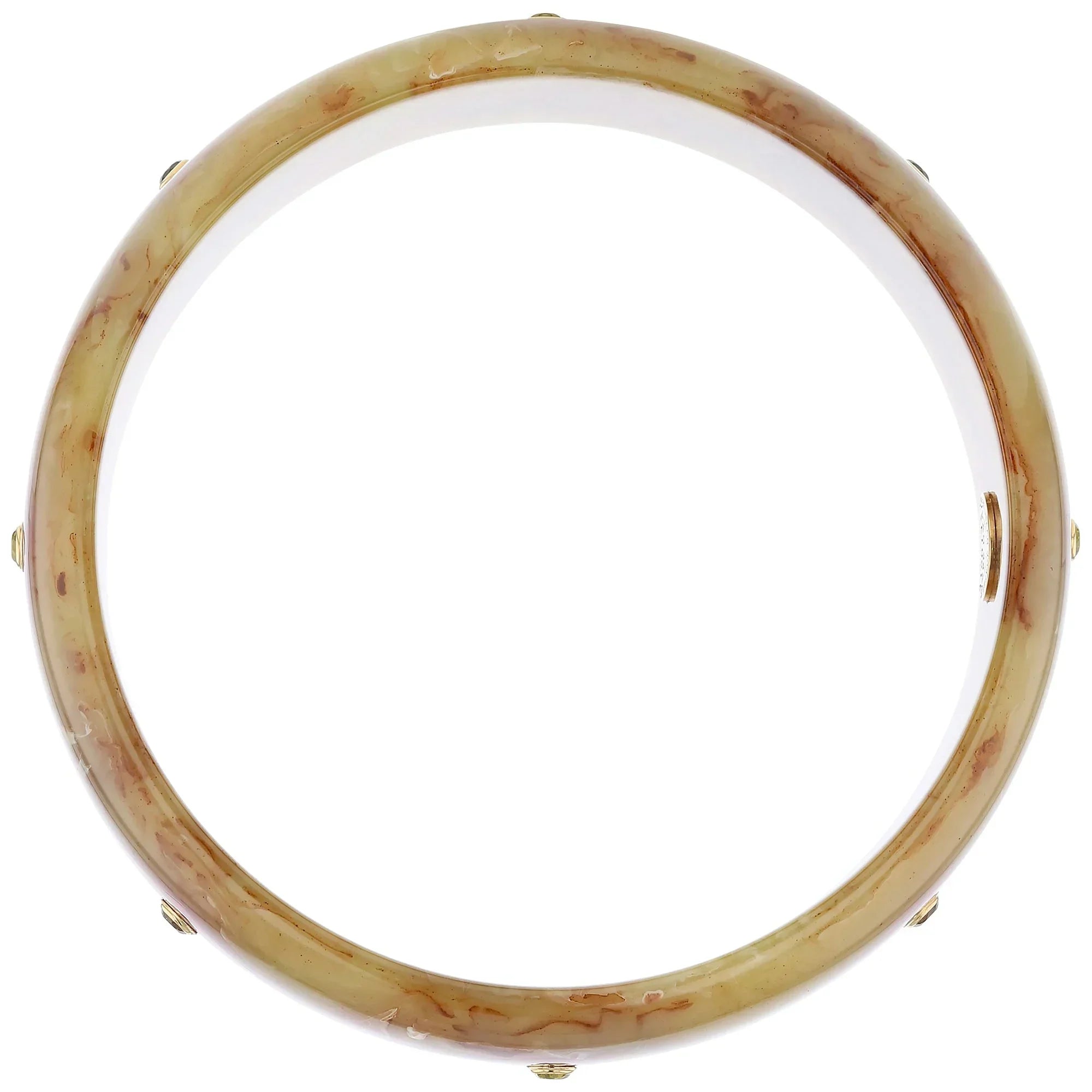 Brady Bangle | Bakelite with angular hexagons inlay and stones.