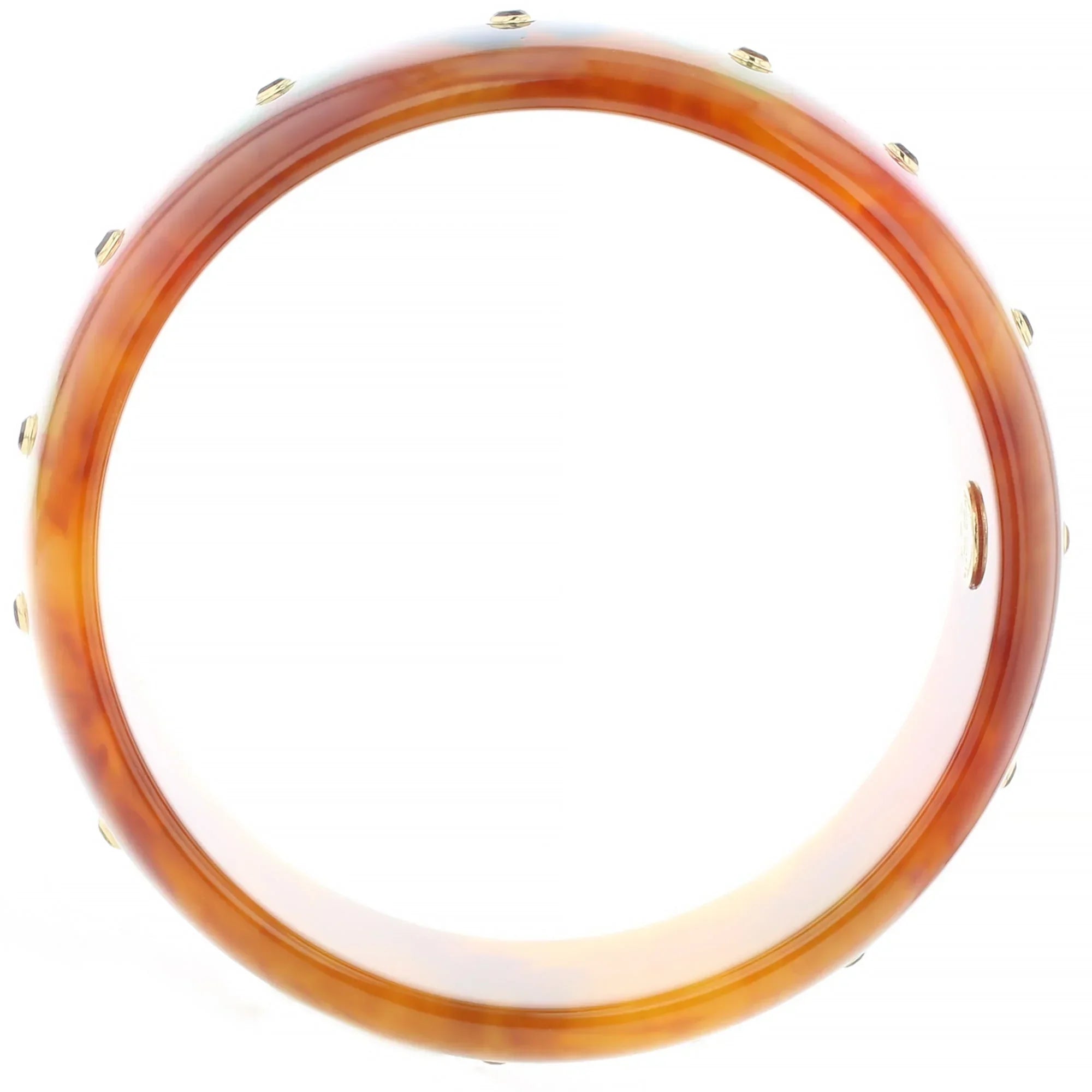 Camille Bangle | Rich tortoise bakelite with inlay and stones.