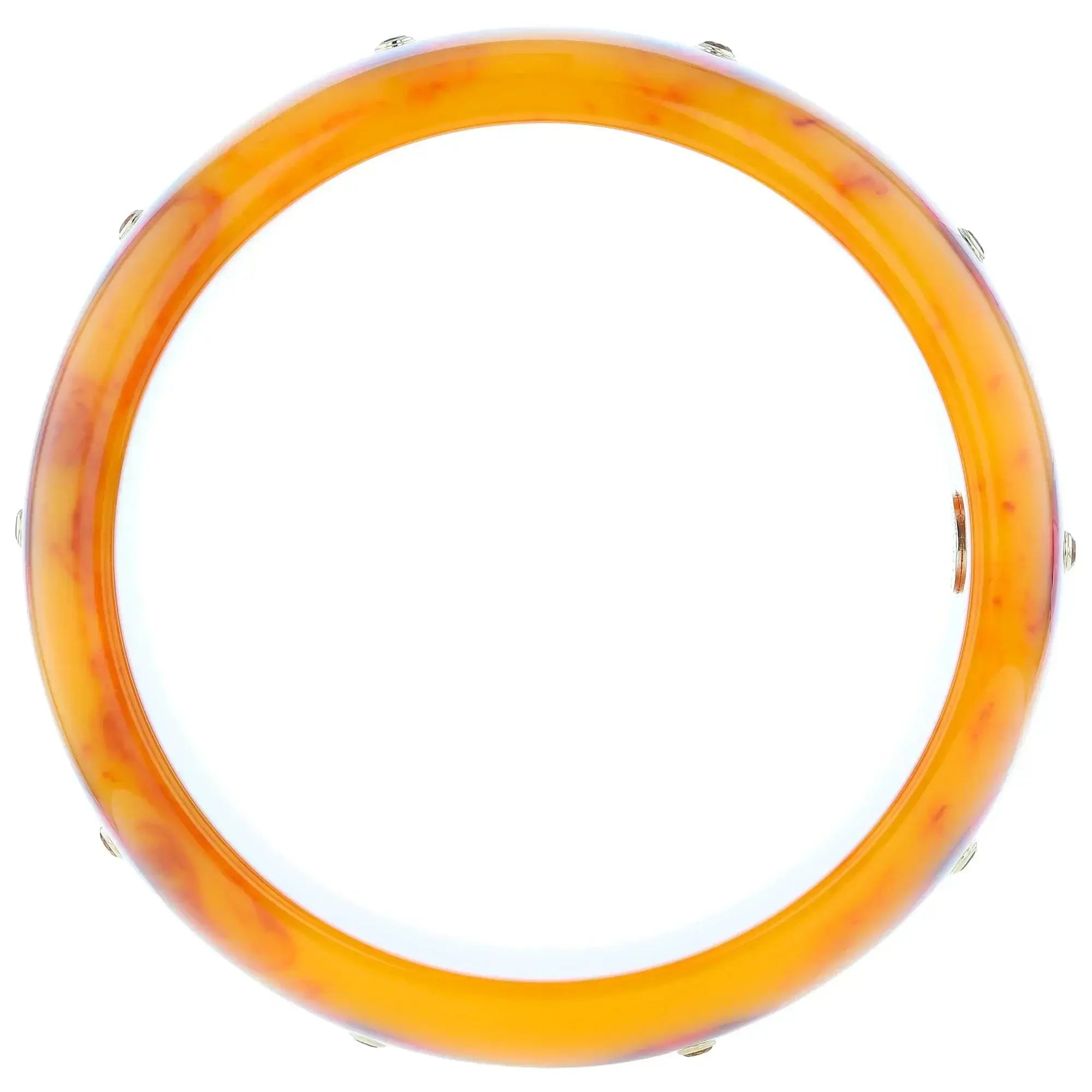 Candace Bangle | Bakelite bangle with candy shape inlay and stones.