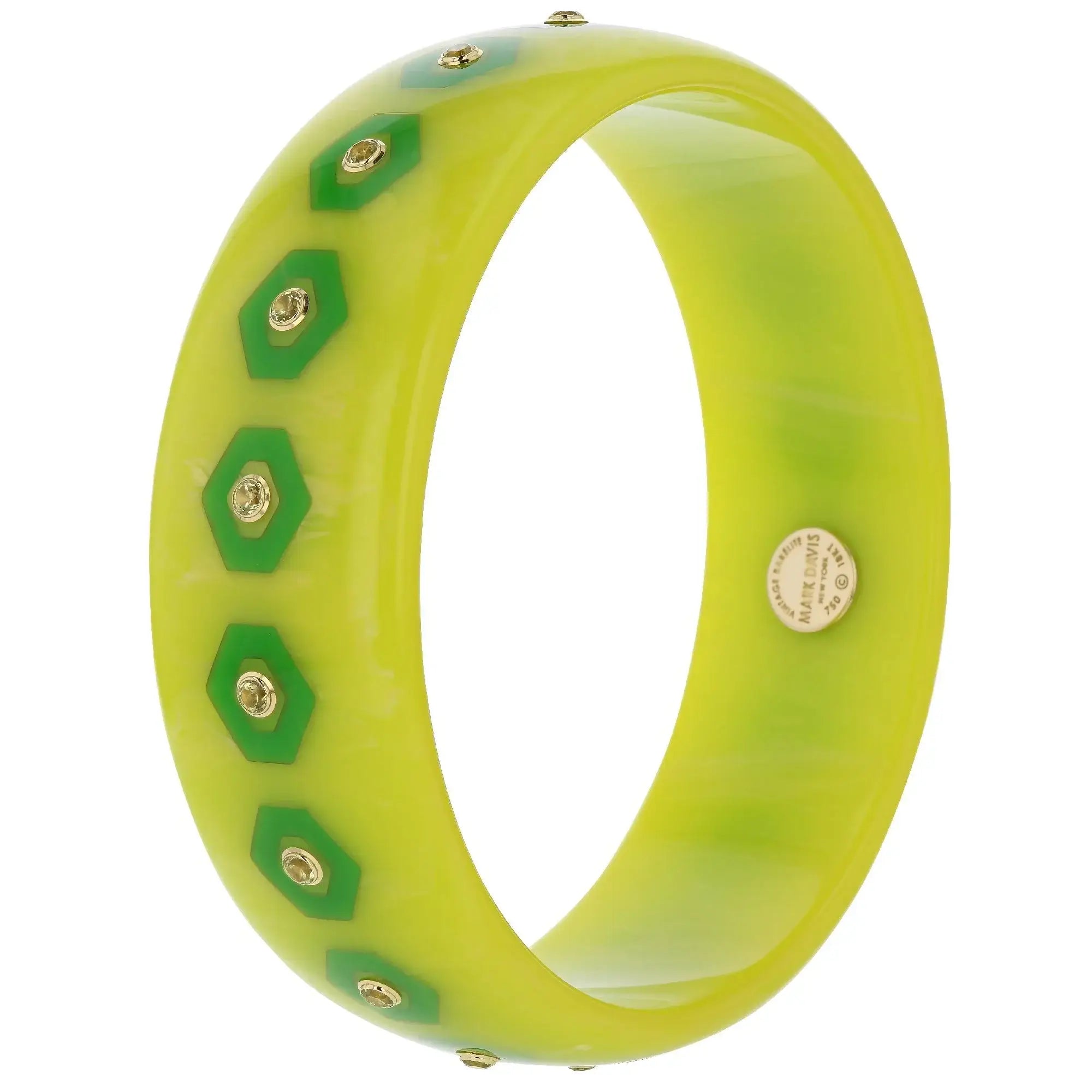 Cecily Bangle | Bright bangle with inlay and stones.