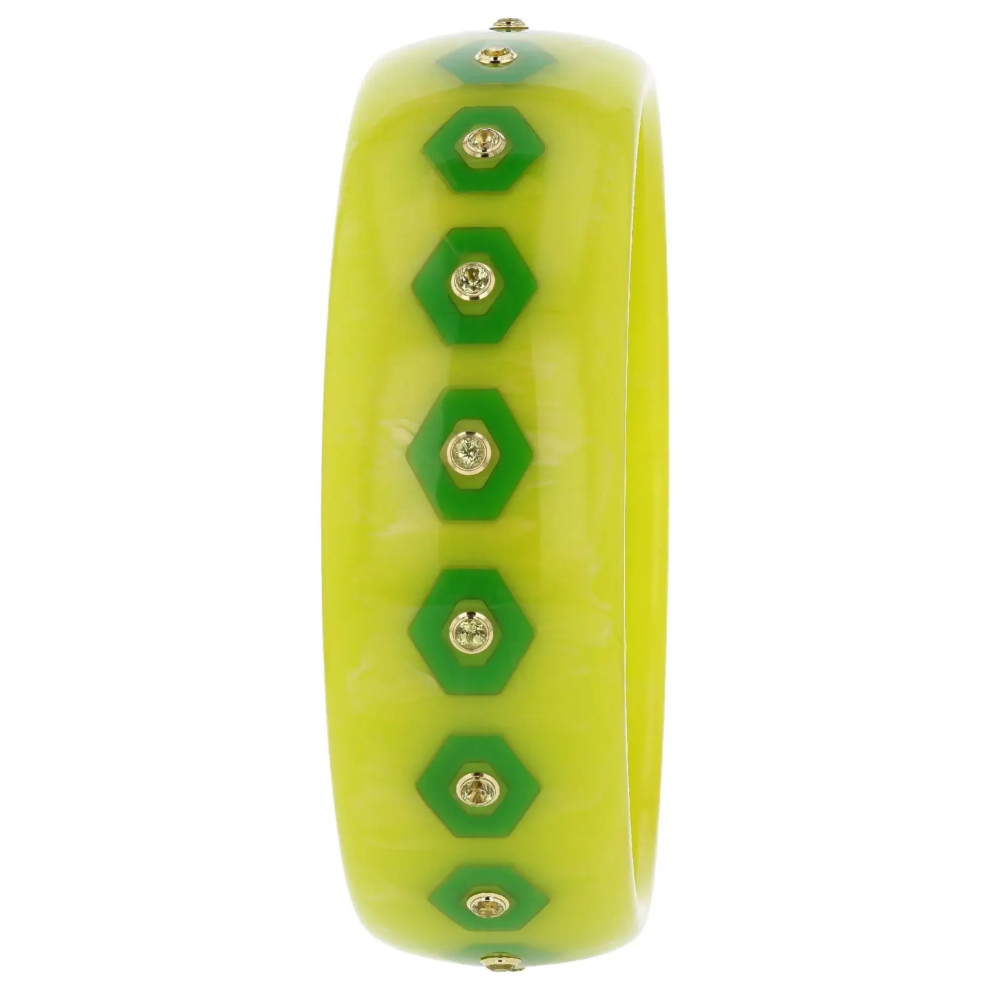 Cecily Bangle | Bright bangle with inlay and stones.