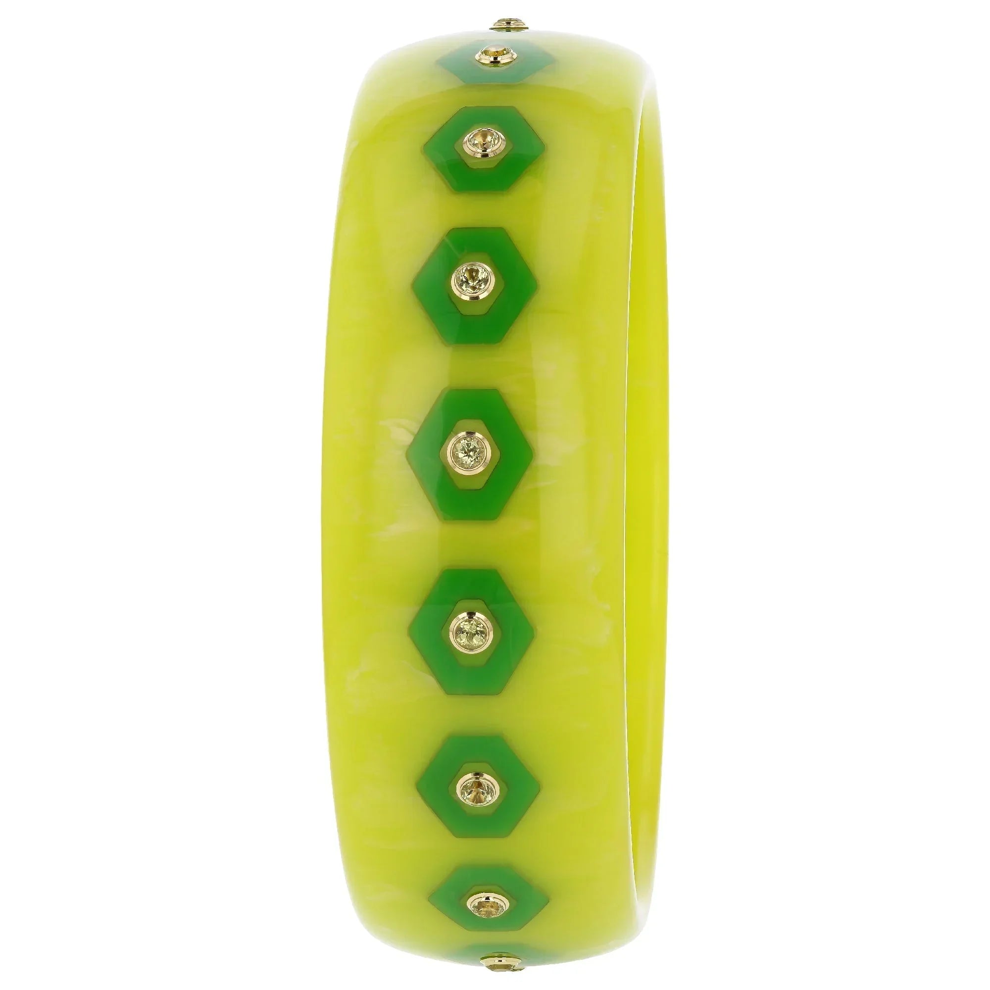 Cecily Bangle | Bright bangle with inlay and stones.