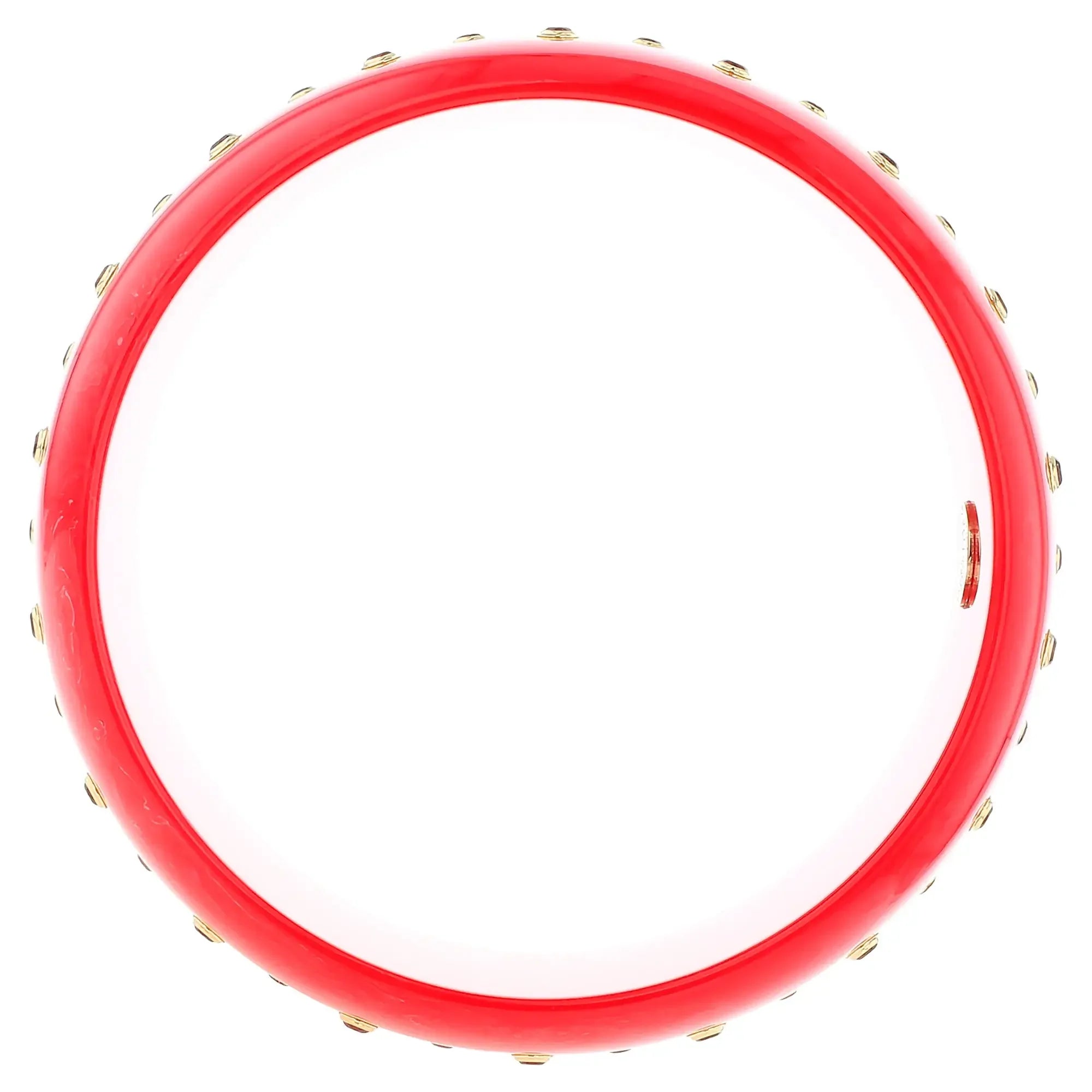 Chelsea Bangle | Blush red bakelite with inlay and stones.