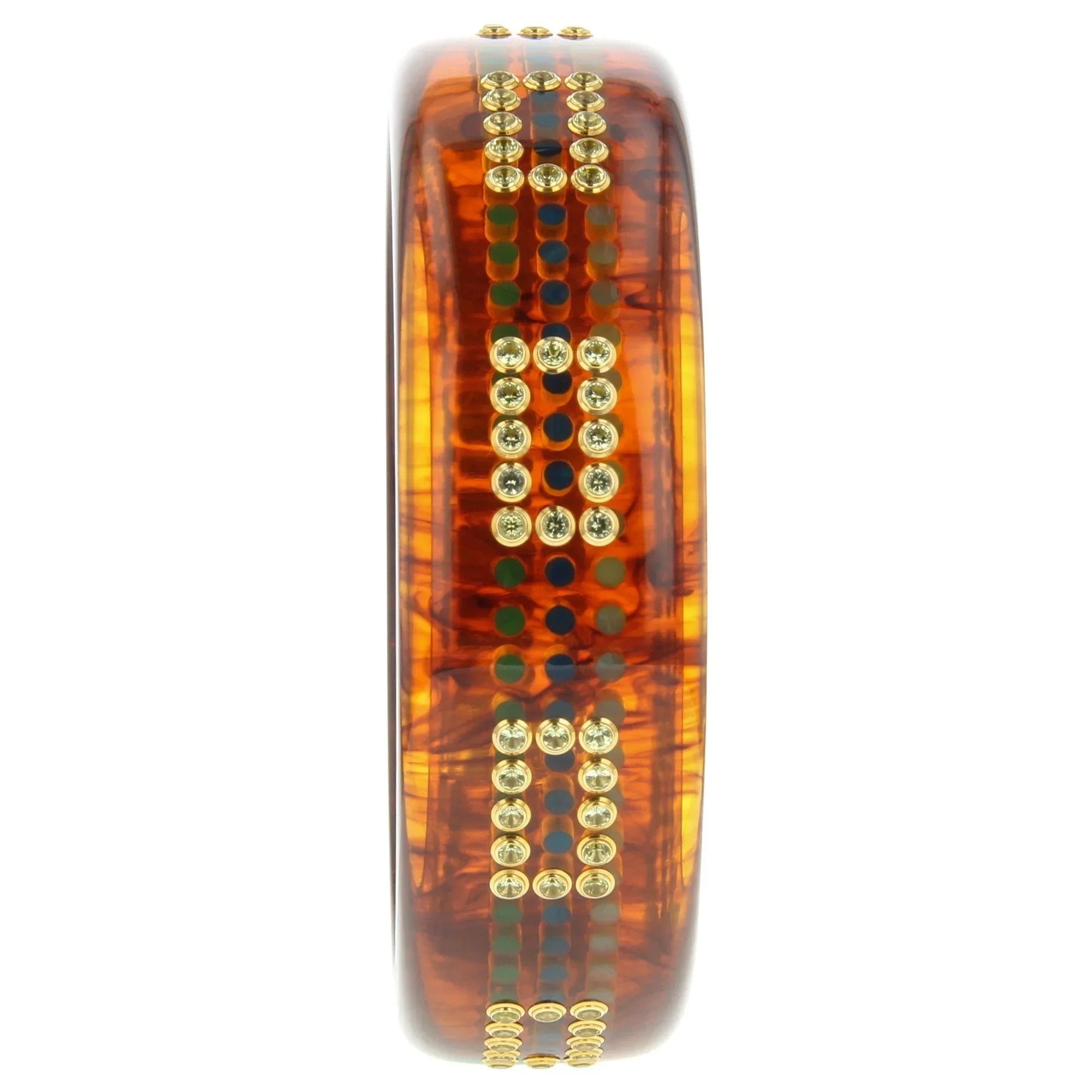 Dorothea Remi Bangle | Polka dot bangle with inlay and stones.