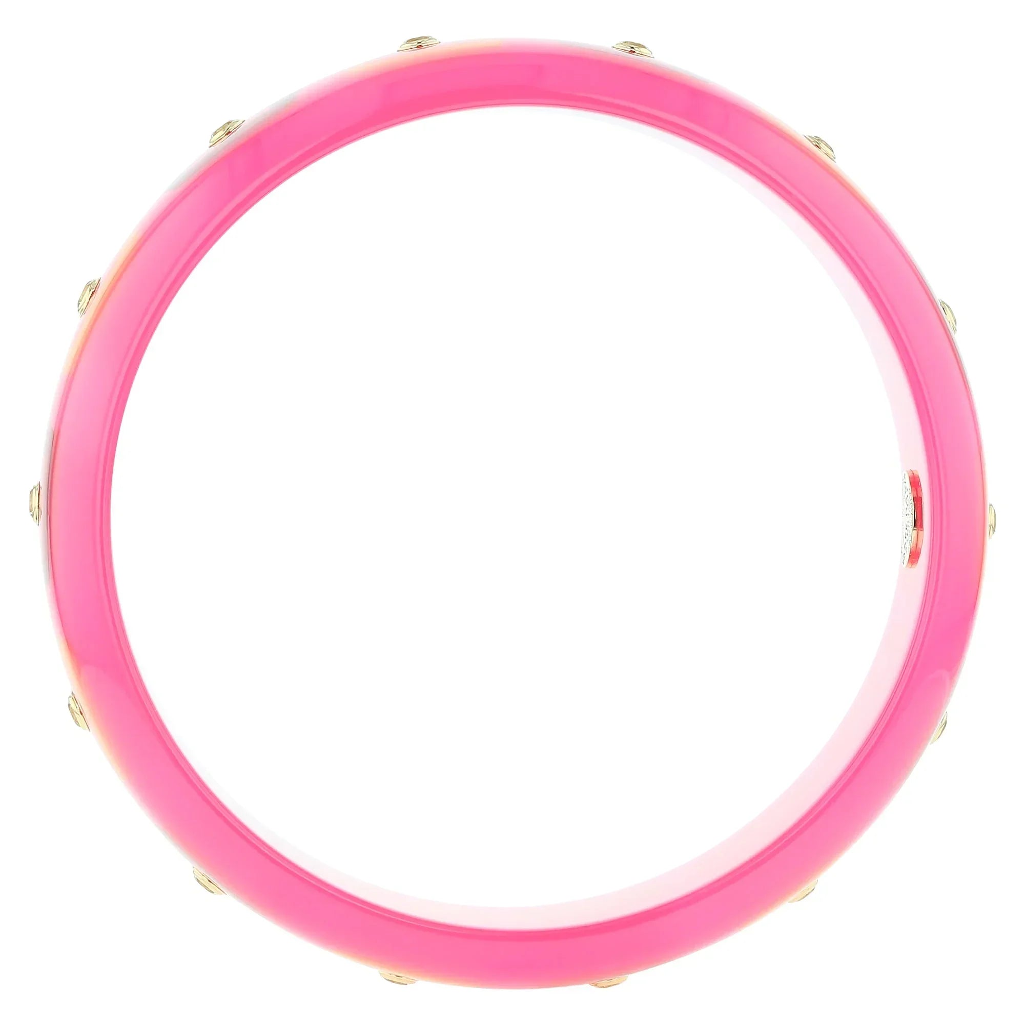 Ella Bangle | Translucent pink with inlay and stones.
