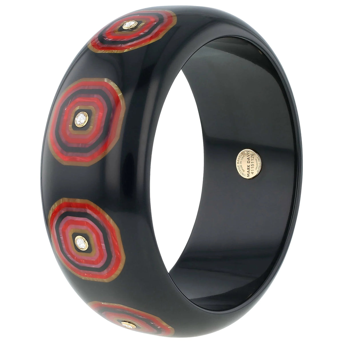 Ezra Bangle | Bakelite with inlay and stones.