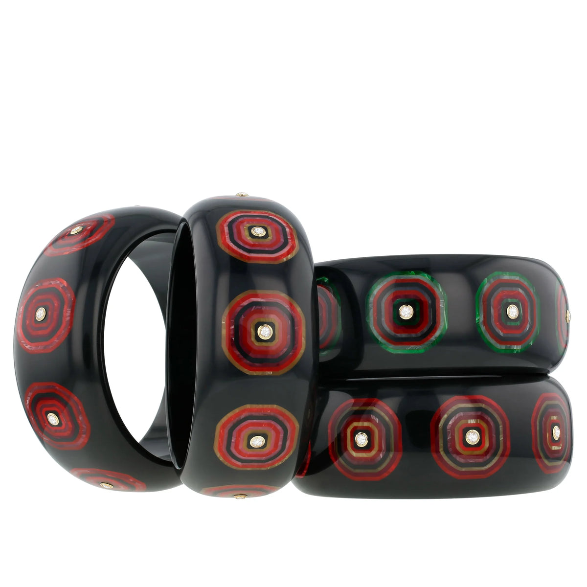 Ezra Bangle | Bakelite with inlay and stones.