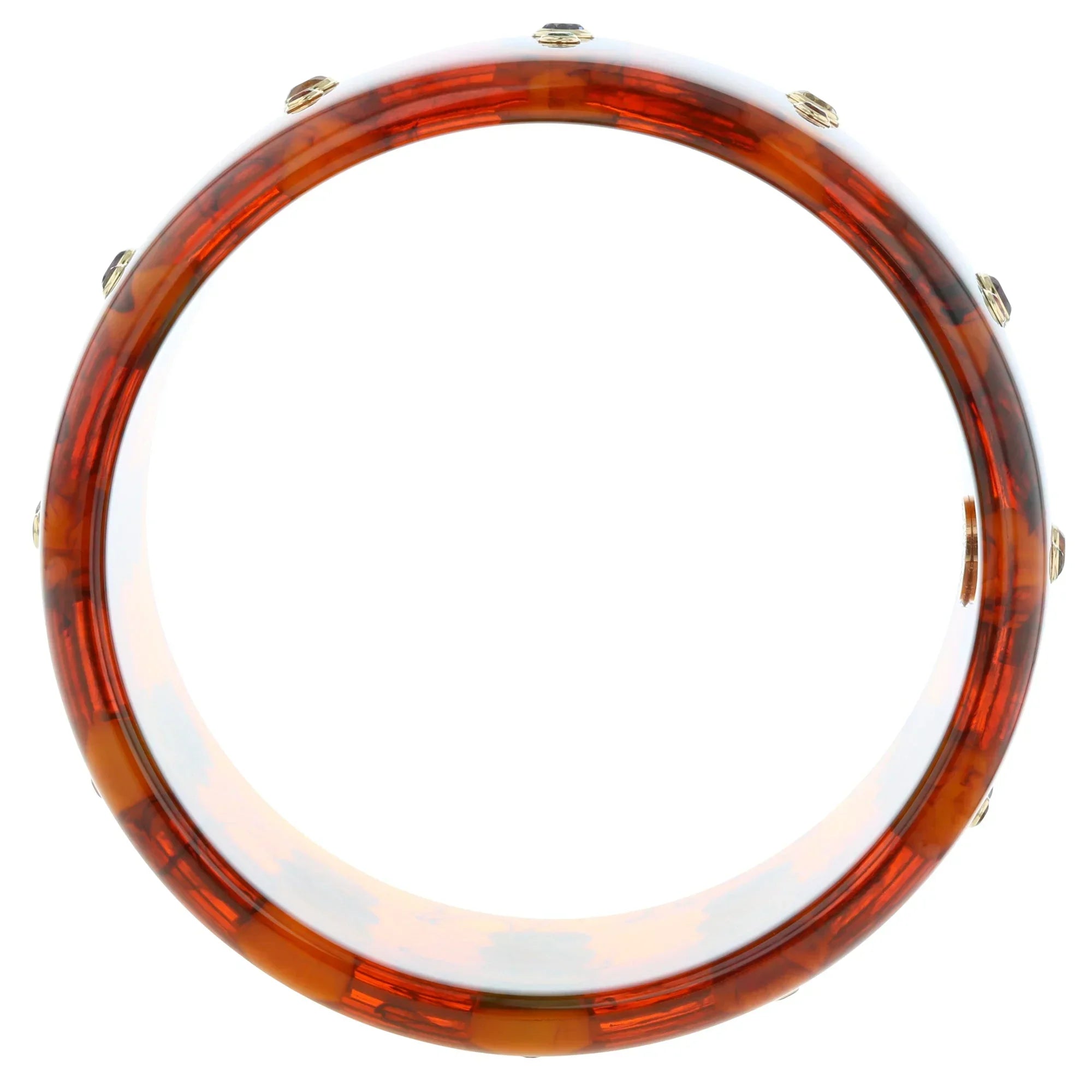 Freja Bangle | Tortoise shell bakelite with inlay and stones.