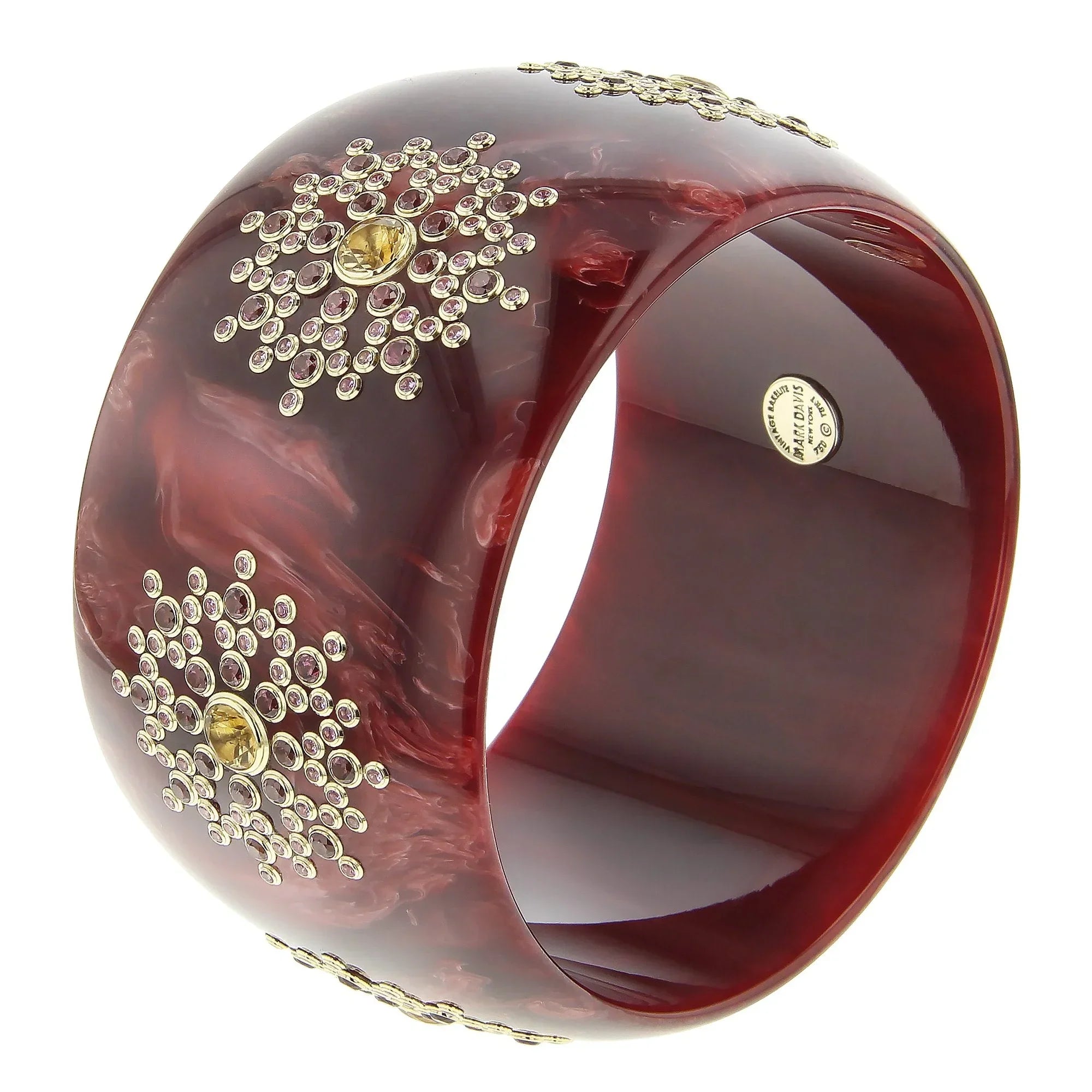 Gloria Bangle | Bakelite bangle with clustered gemstone starbursts.