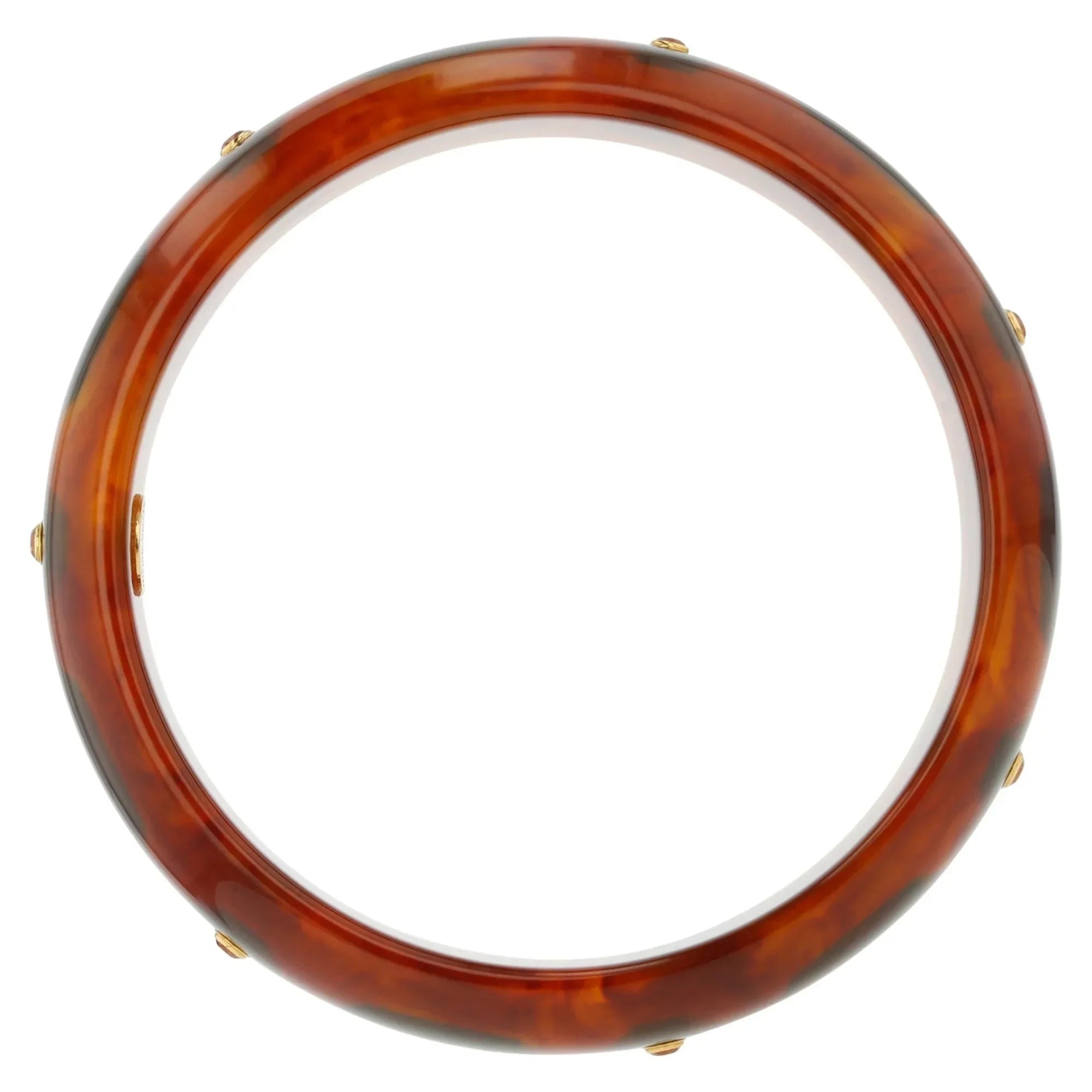 Helena Bangle | Bakelite bangle with inlay and spessartite garnet stones.