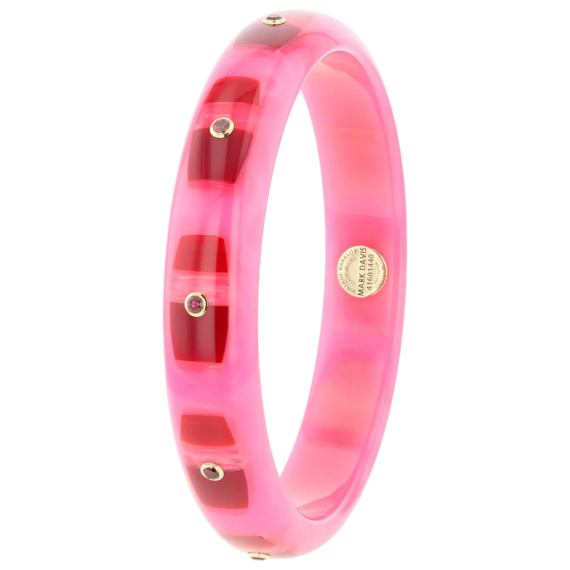 Hera Bangle | Bakelite with inlay and stones.
