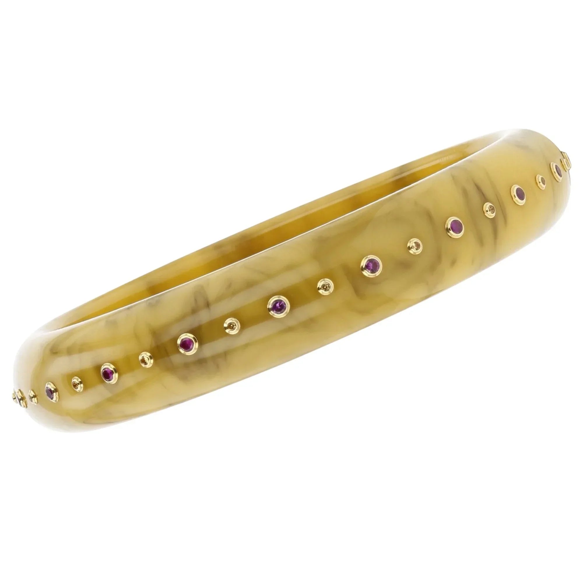 Iris Bangle | Pretty bakelite bangle with stones.