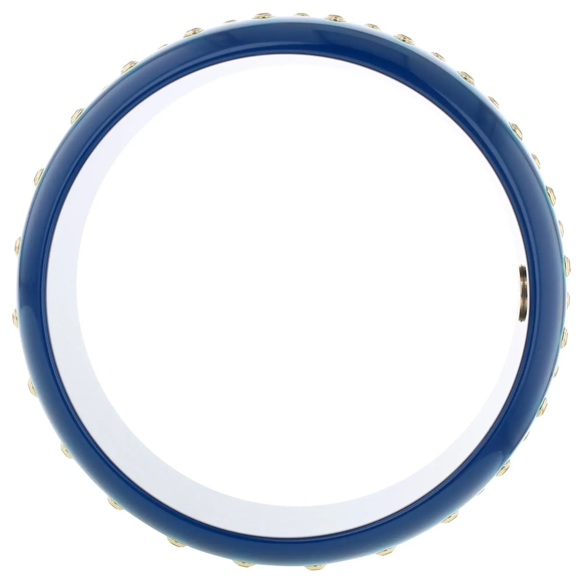 Isabella Bangle | Cobalt blue bakelite with inlay and stones.