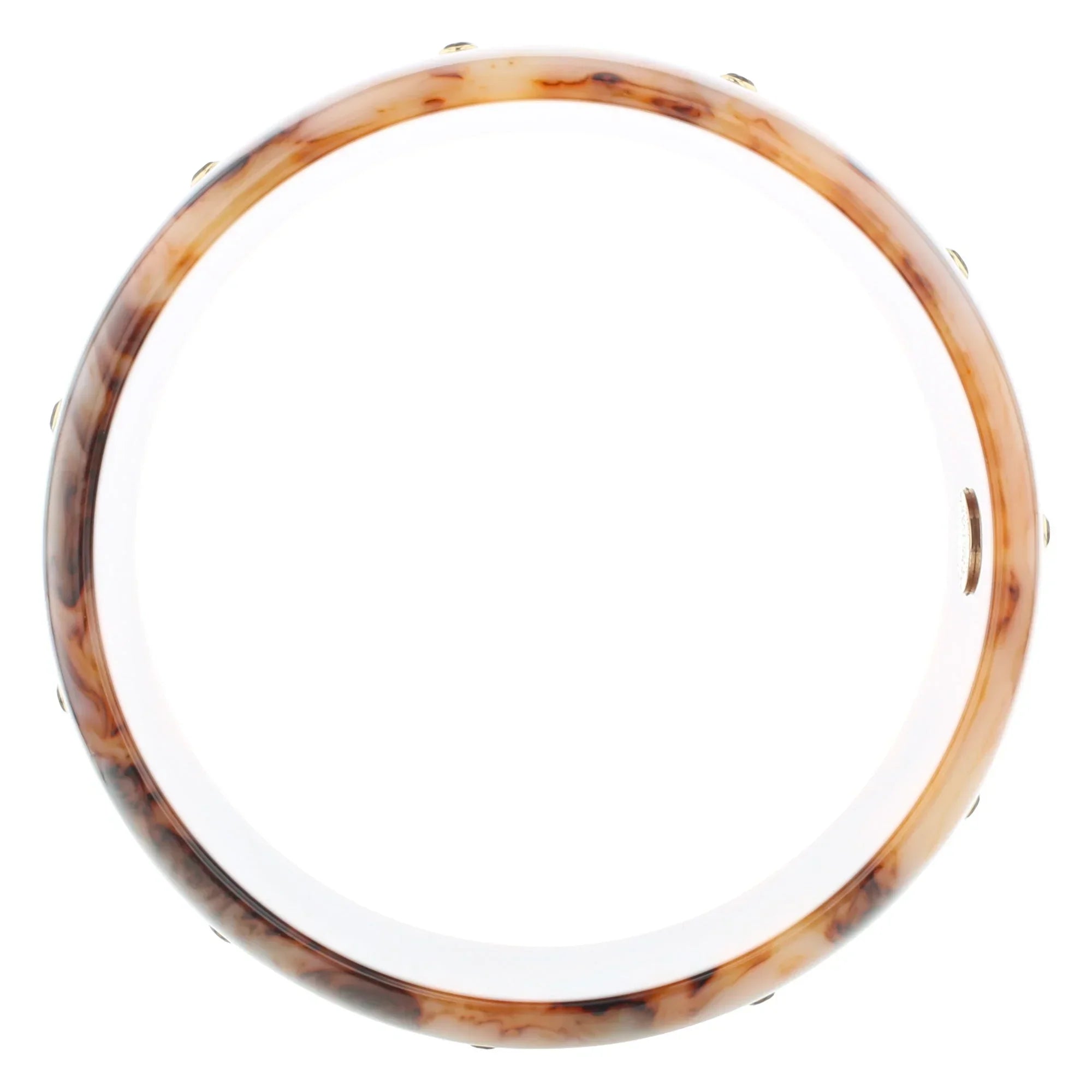 Karmen Bangle | Warm brown bakelite with inlay and stones.