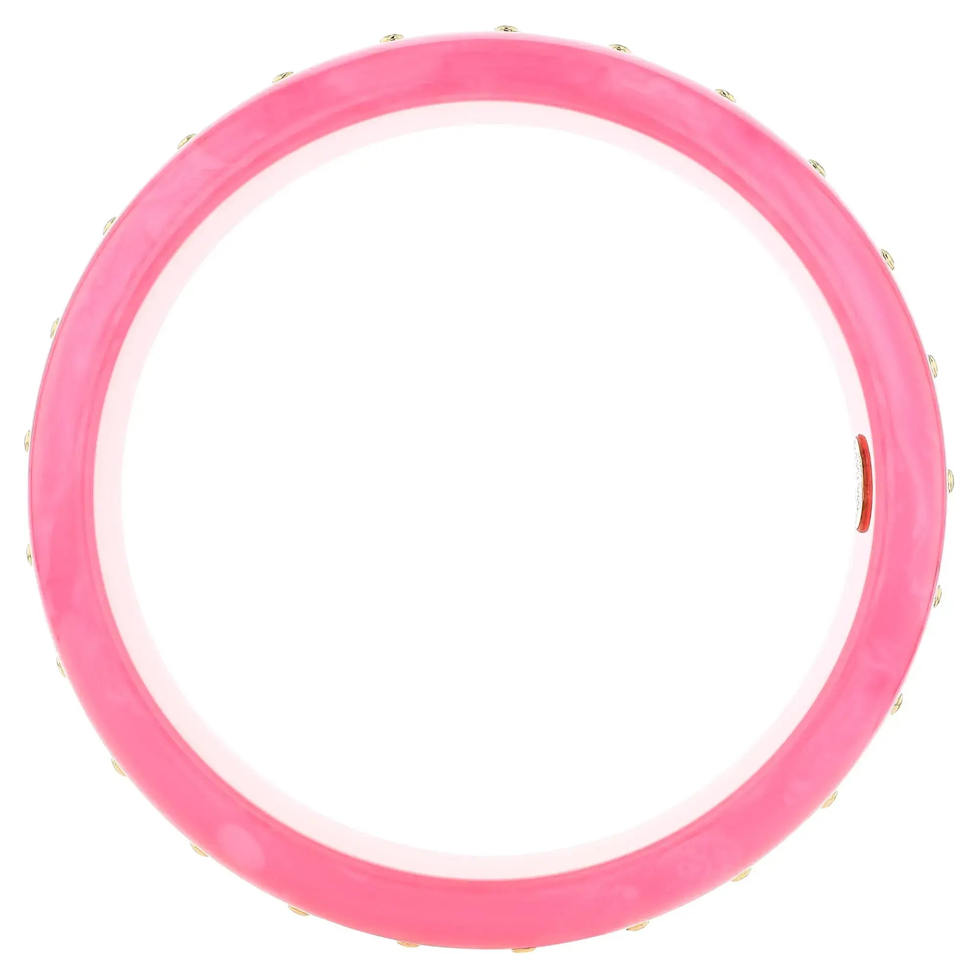 Katherine bangle | Blush pink bakelite with inlay and stones.