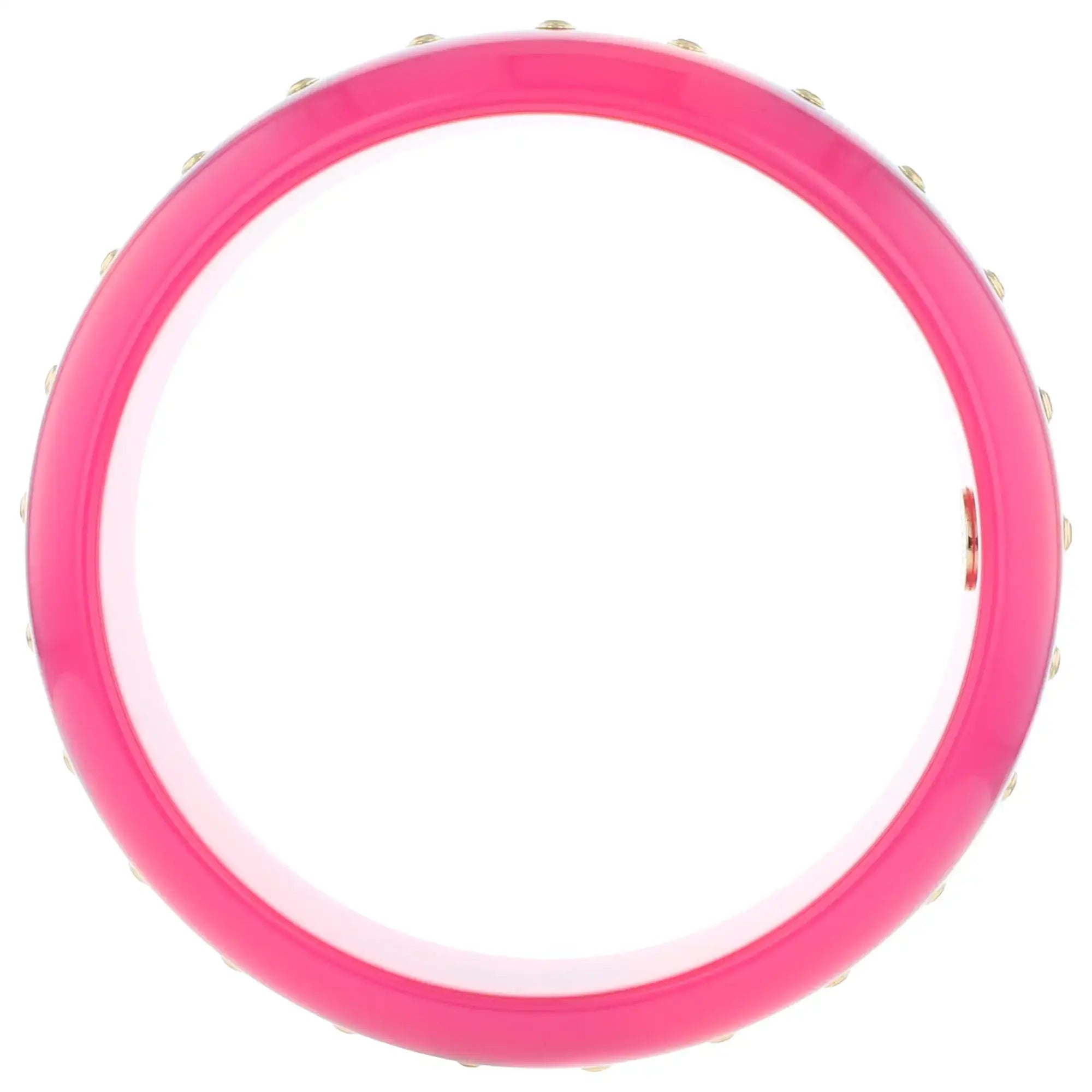 Katherine Bangle | Punch pink bakelite with inlay and stones.