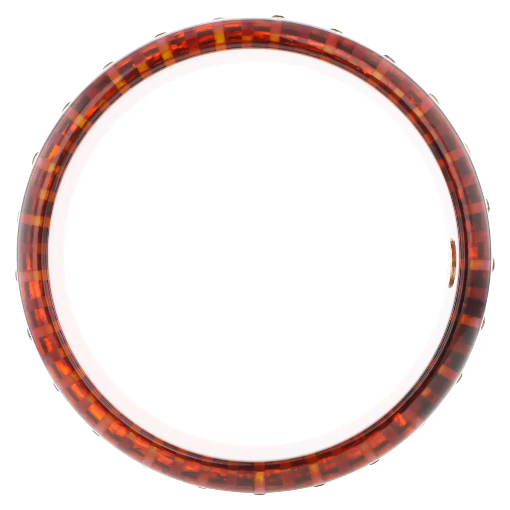 Lenora Bangle | Tortoiseshell blonde bakelite with inlay and stones.