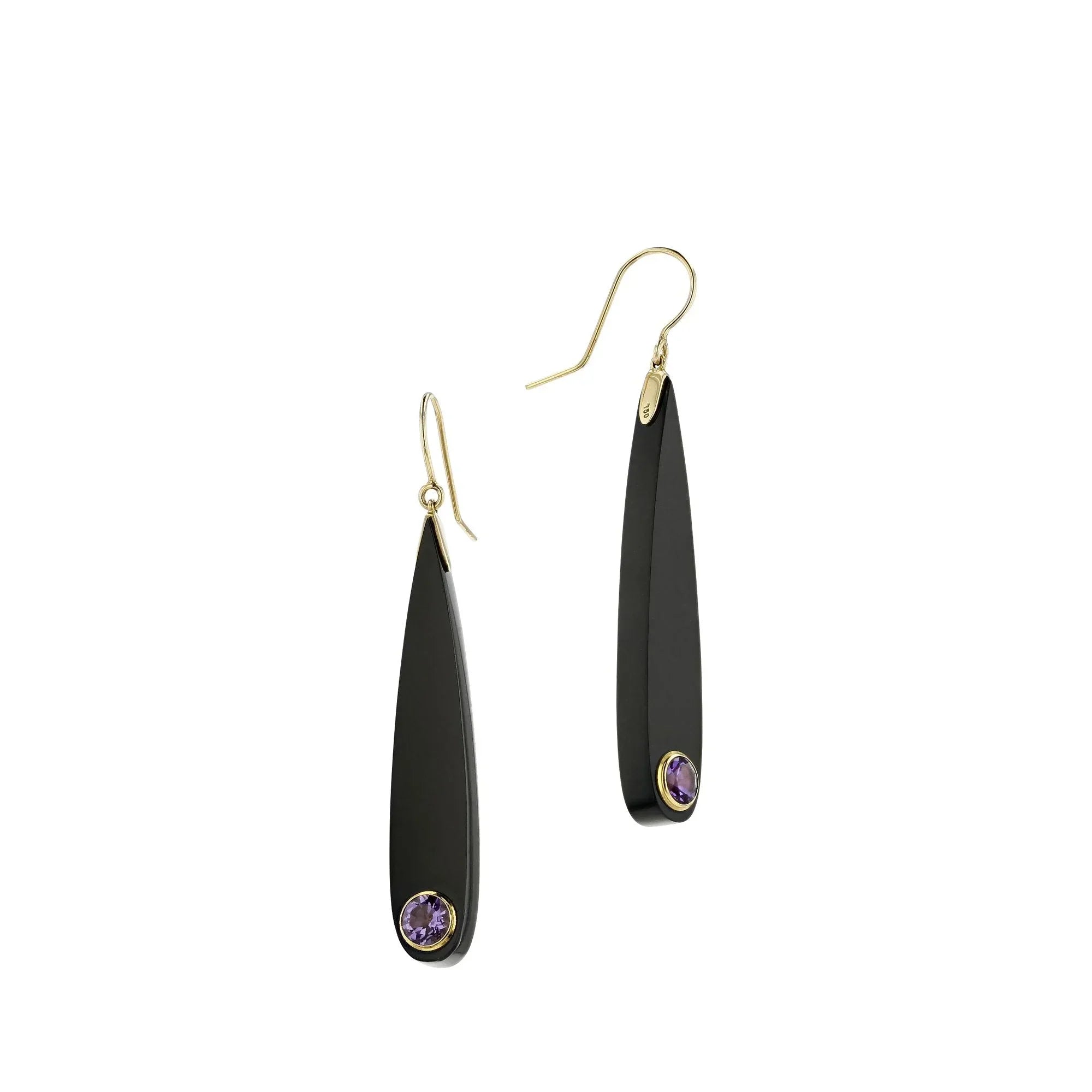 Lola Earrings | Bakelite drop earrings with amethyst.