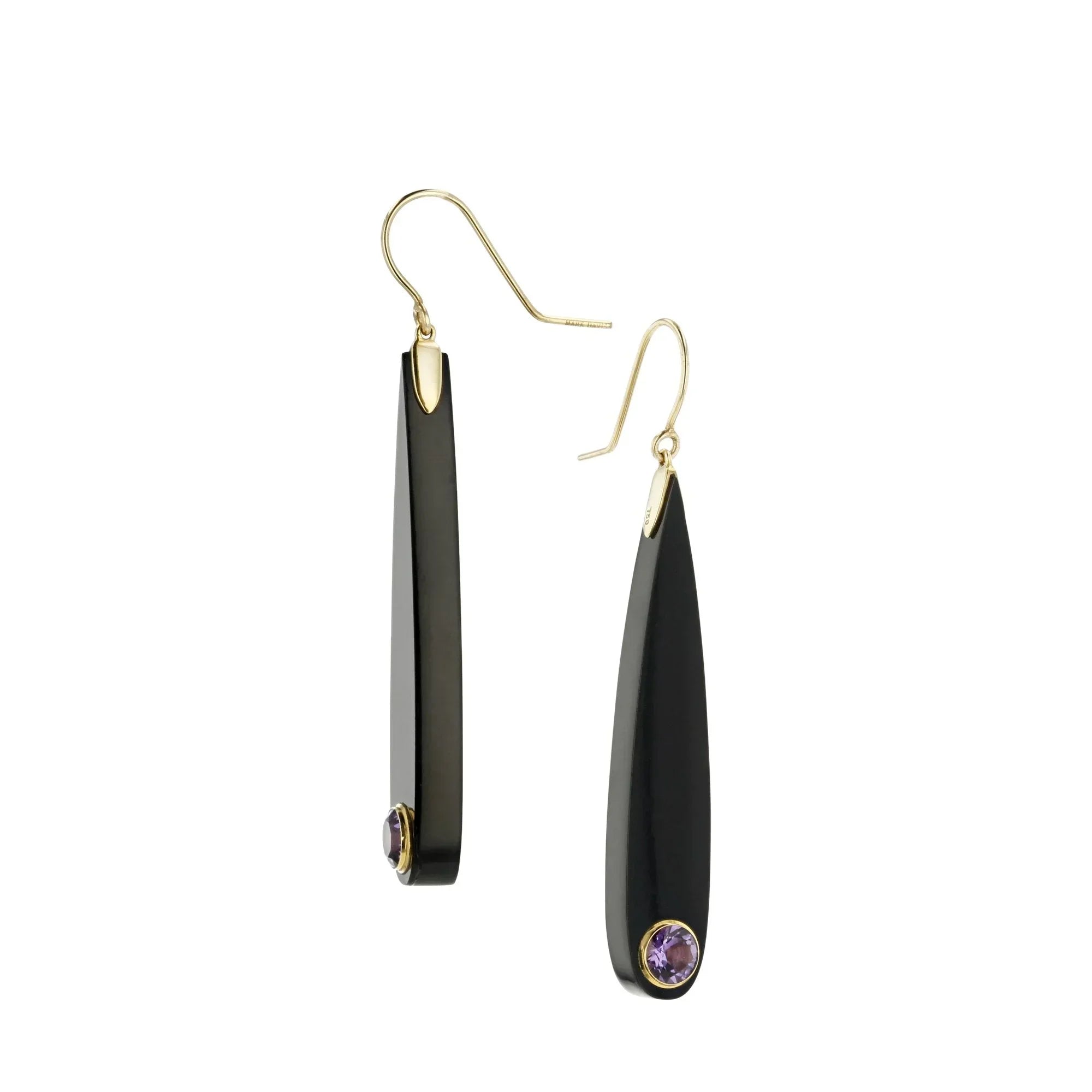 Lola Earrings | Bakelite drop earrings with amethyst.