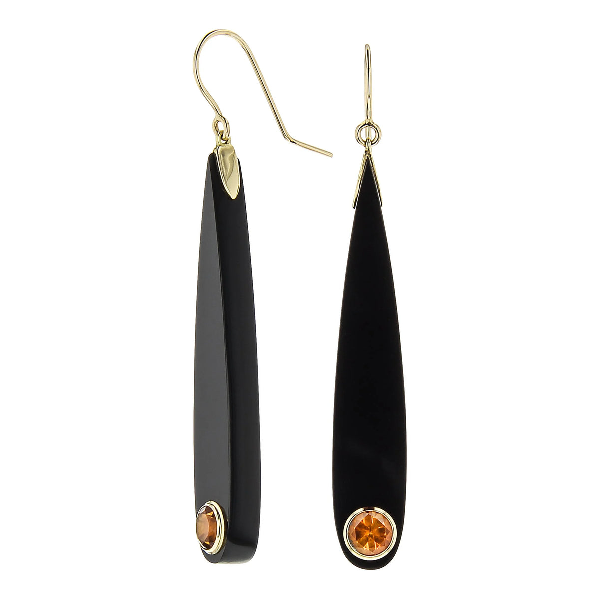 Lola Earrings | Bakelite with gold and stones.