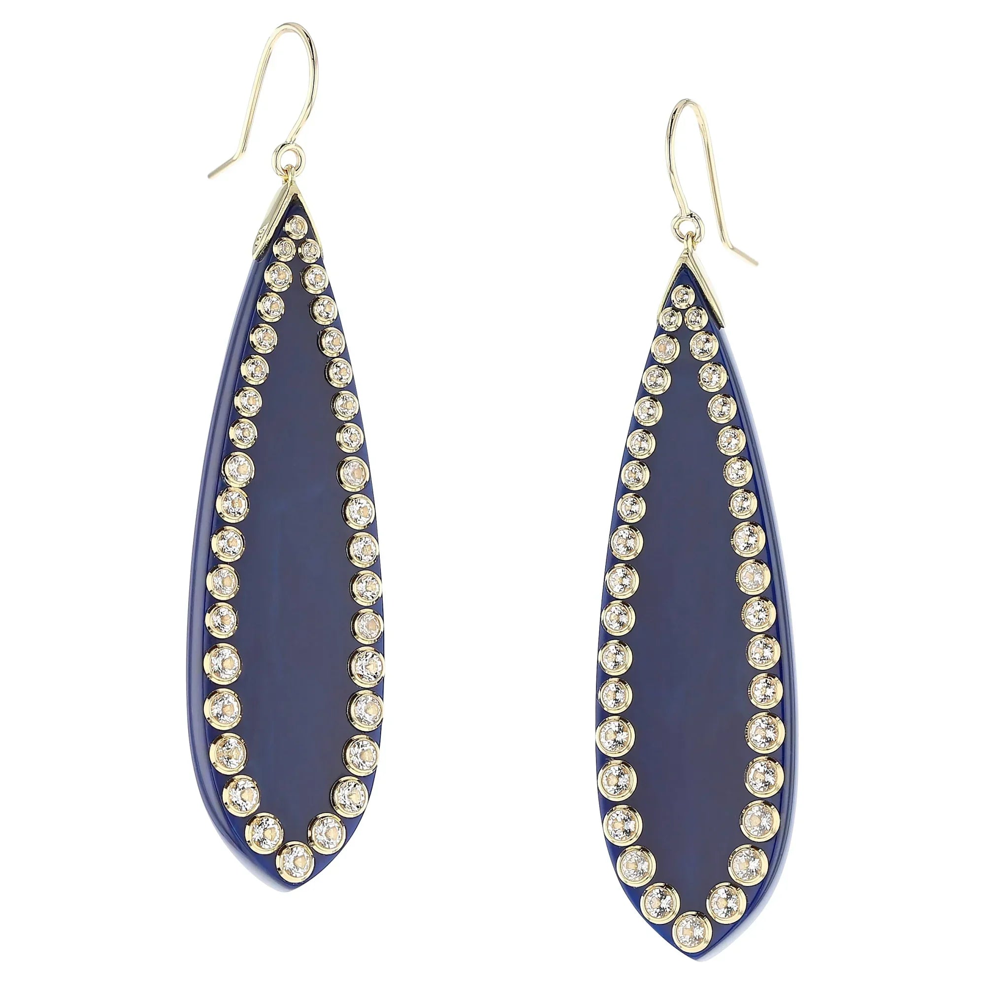 Lydia Earrings | Bakelite with gold and stones.