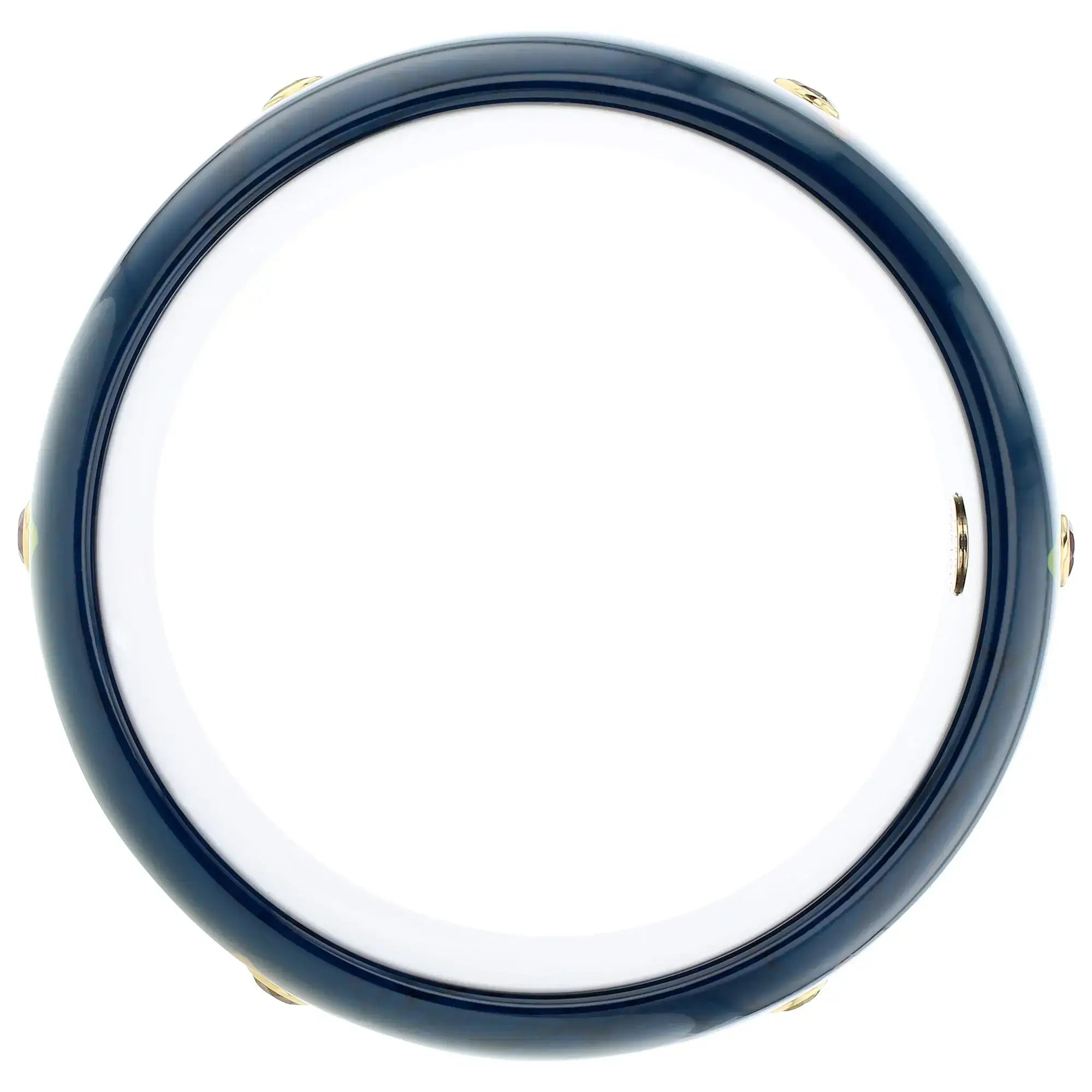 Lyra Bangle | Rich blue bakelite with inlay and stones.