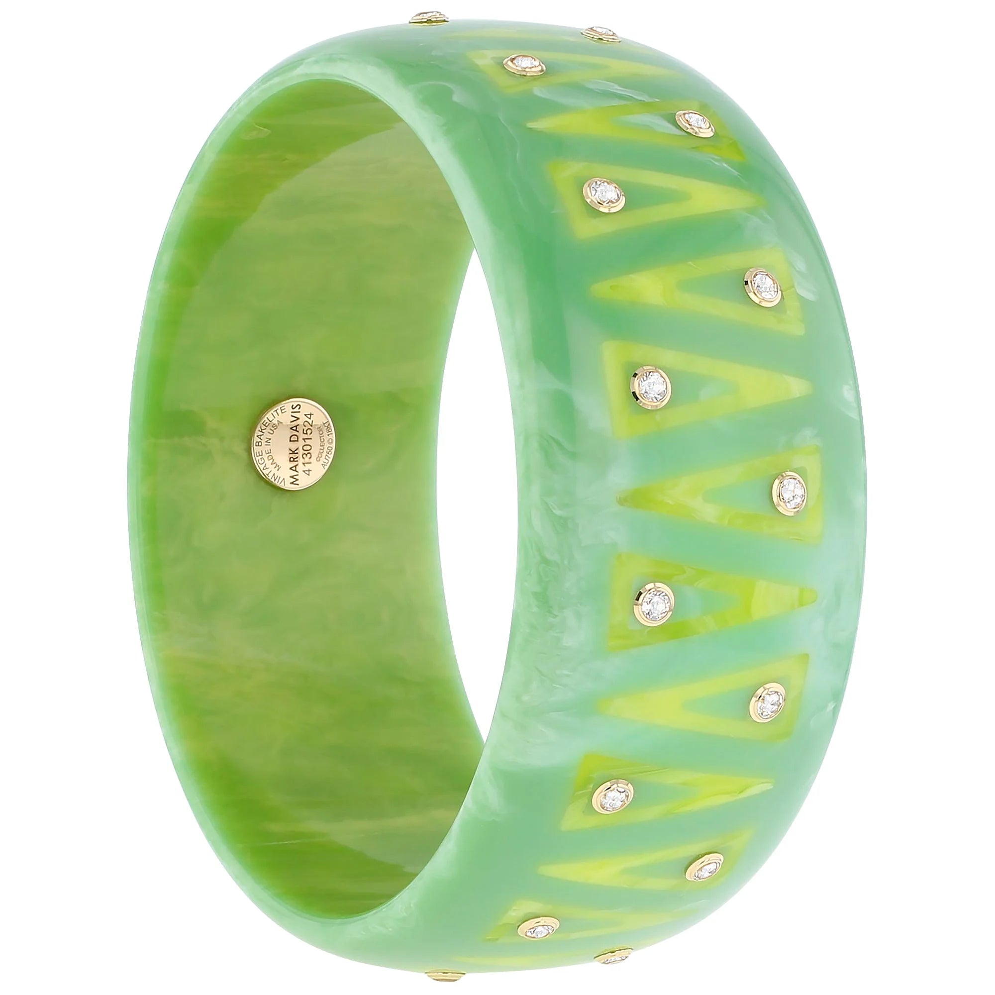 Madi Bangle | Bakelite with inlay and stones.