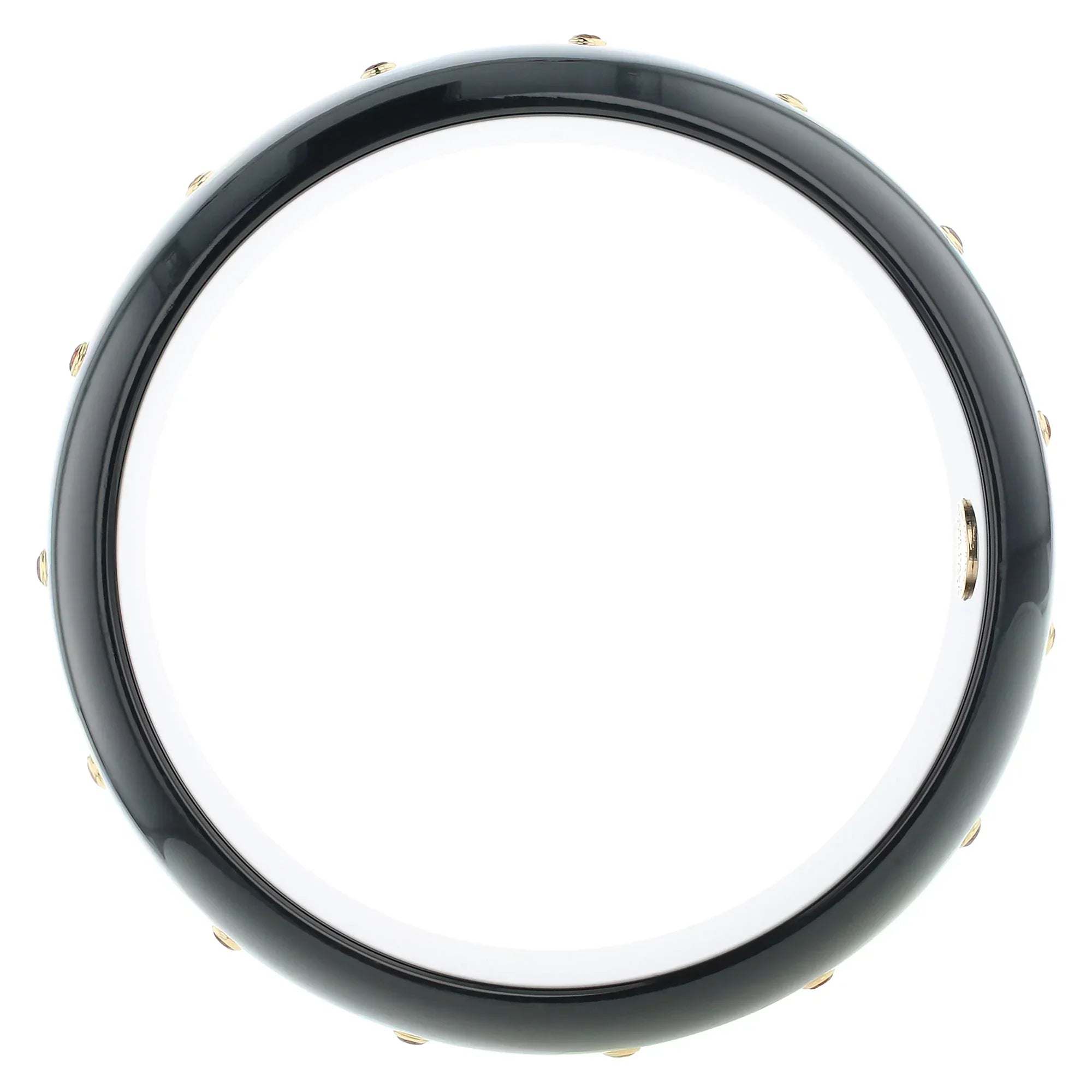 Margaret Bangle | Elegant black with inlay and stones.