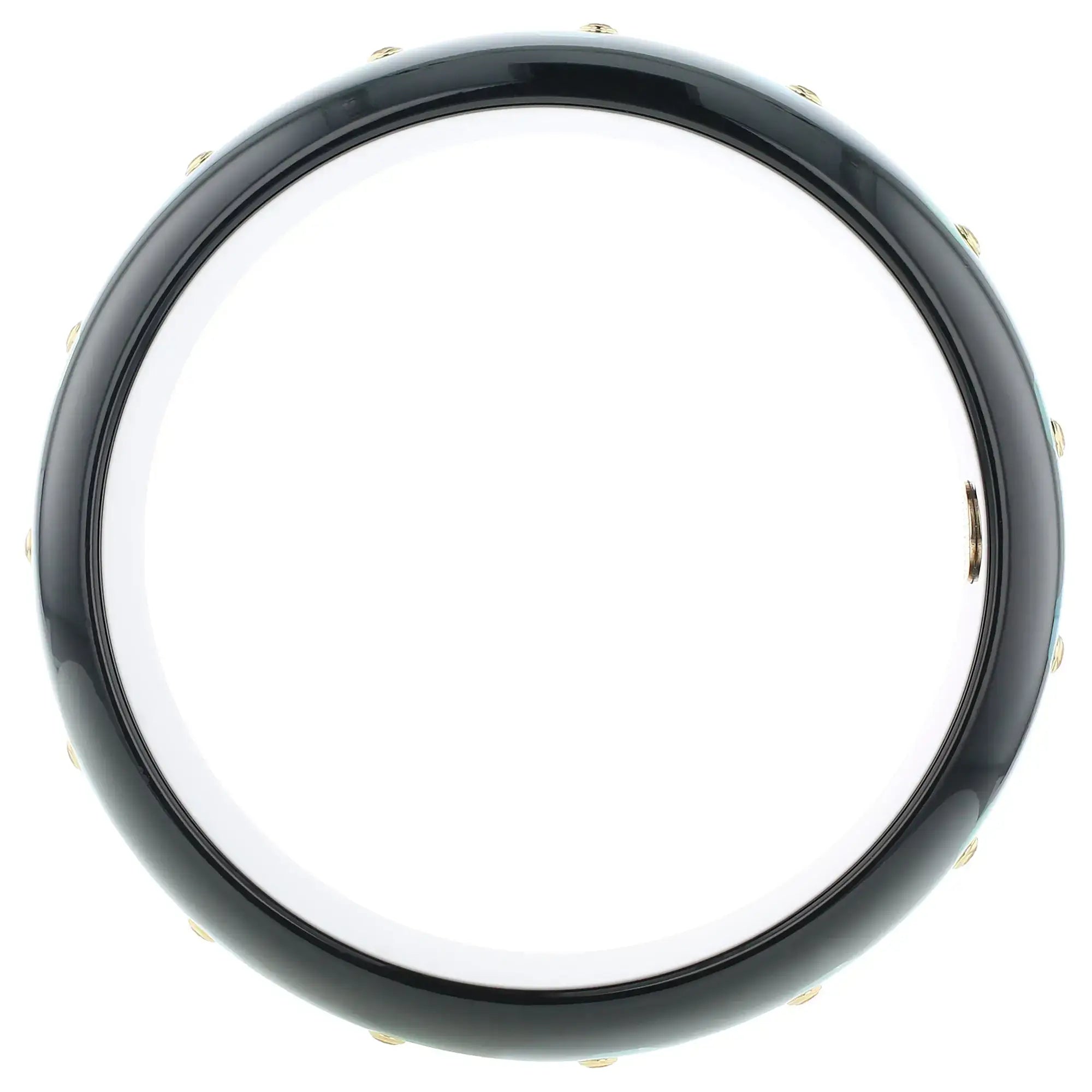Margaret Bangle | Stunning black bakelite with inlay and stones.