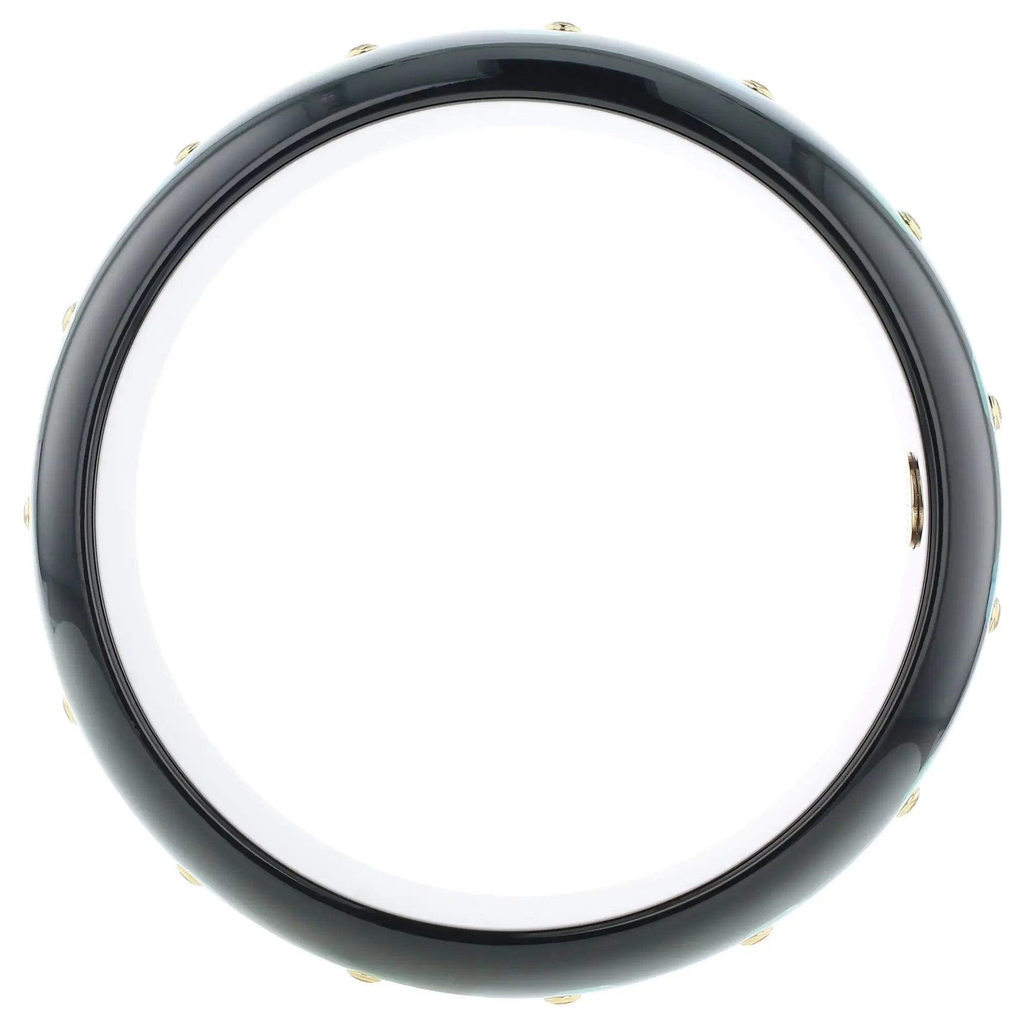 Margaret Bangle | Stunning black bakelite with inlay and stones.