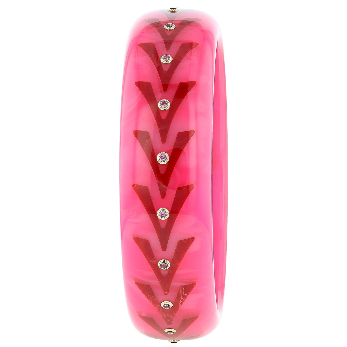 Marlowe Bangle | Bakelite With Inlay And Stones.