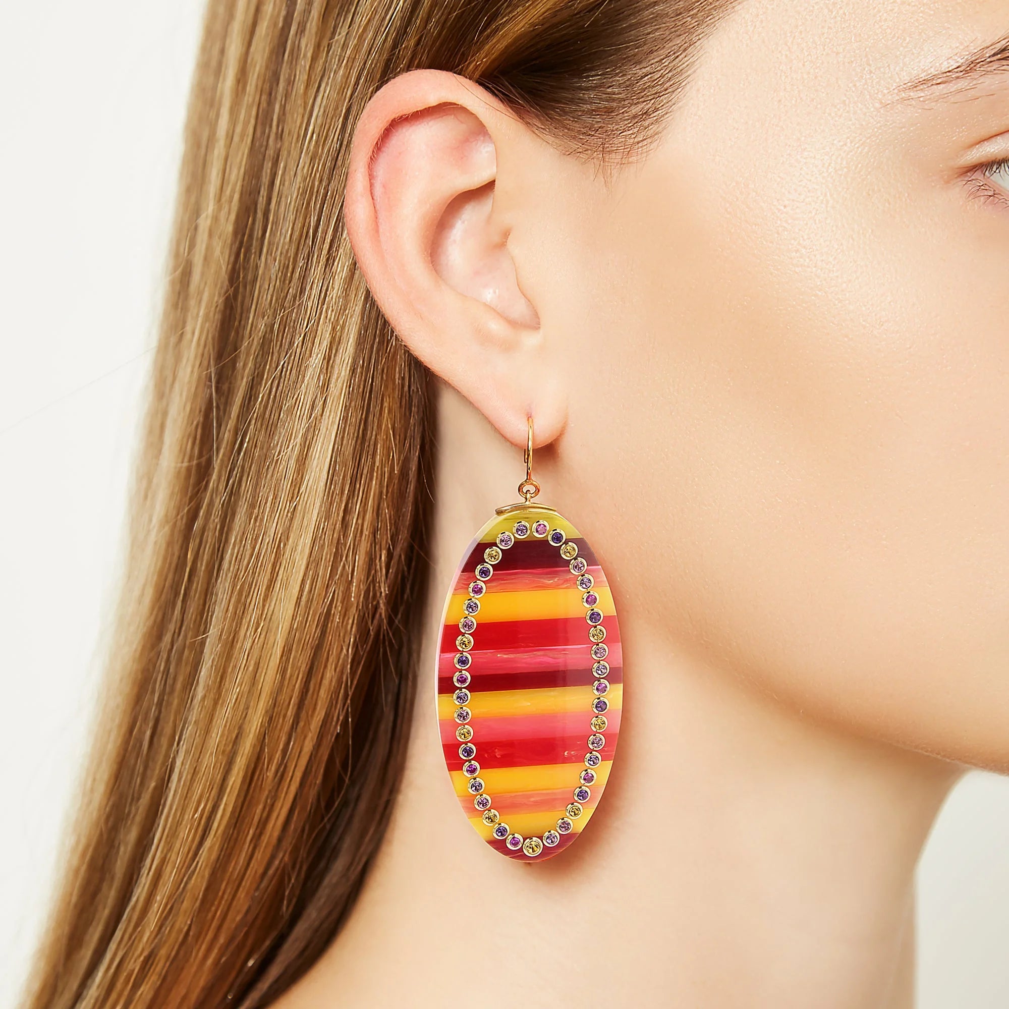 Maya Earrings | Bakelite with stones.