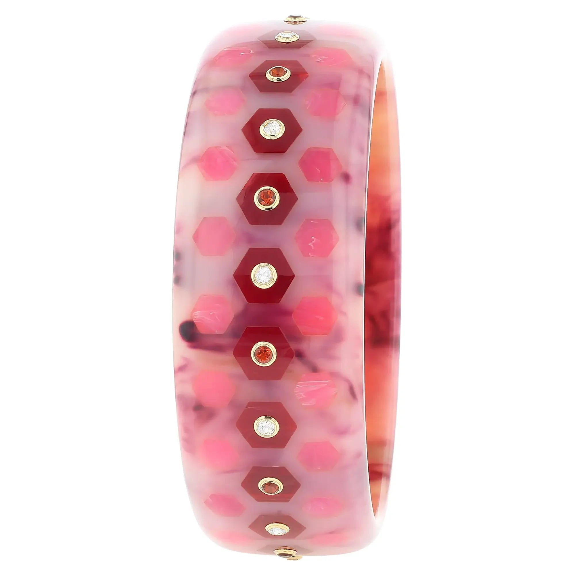 Mirabel Bangle | Pastel purple bakelite with inlay and stones.