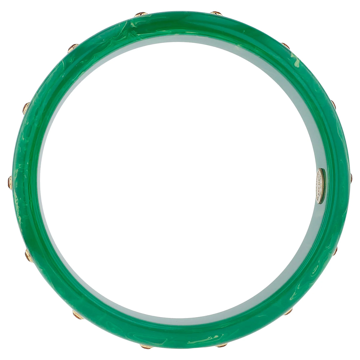 Natalia Bangle | Bakelite with inlay and stones.