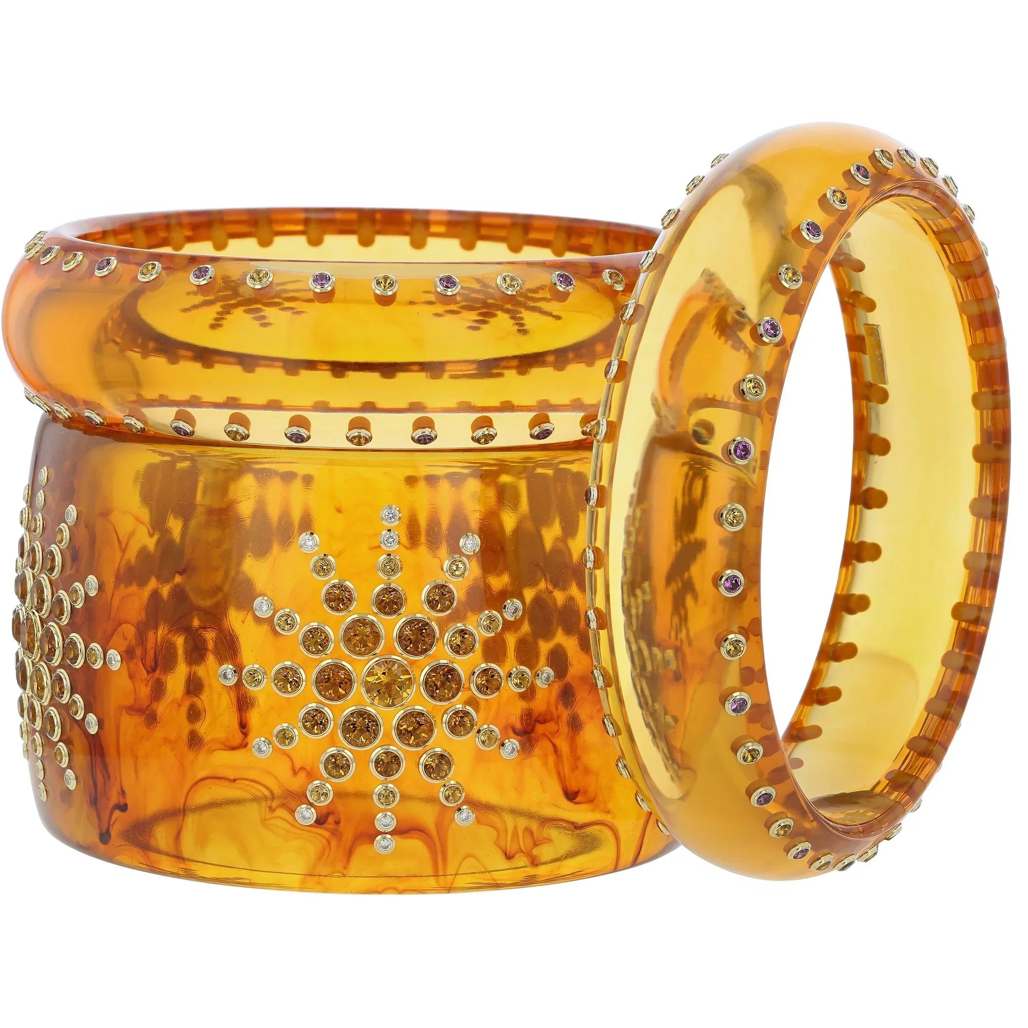 Nicole Bangle | Bakelite bangle with stones that exudes beautiful simplicity.