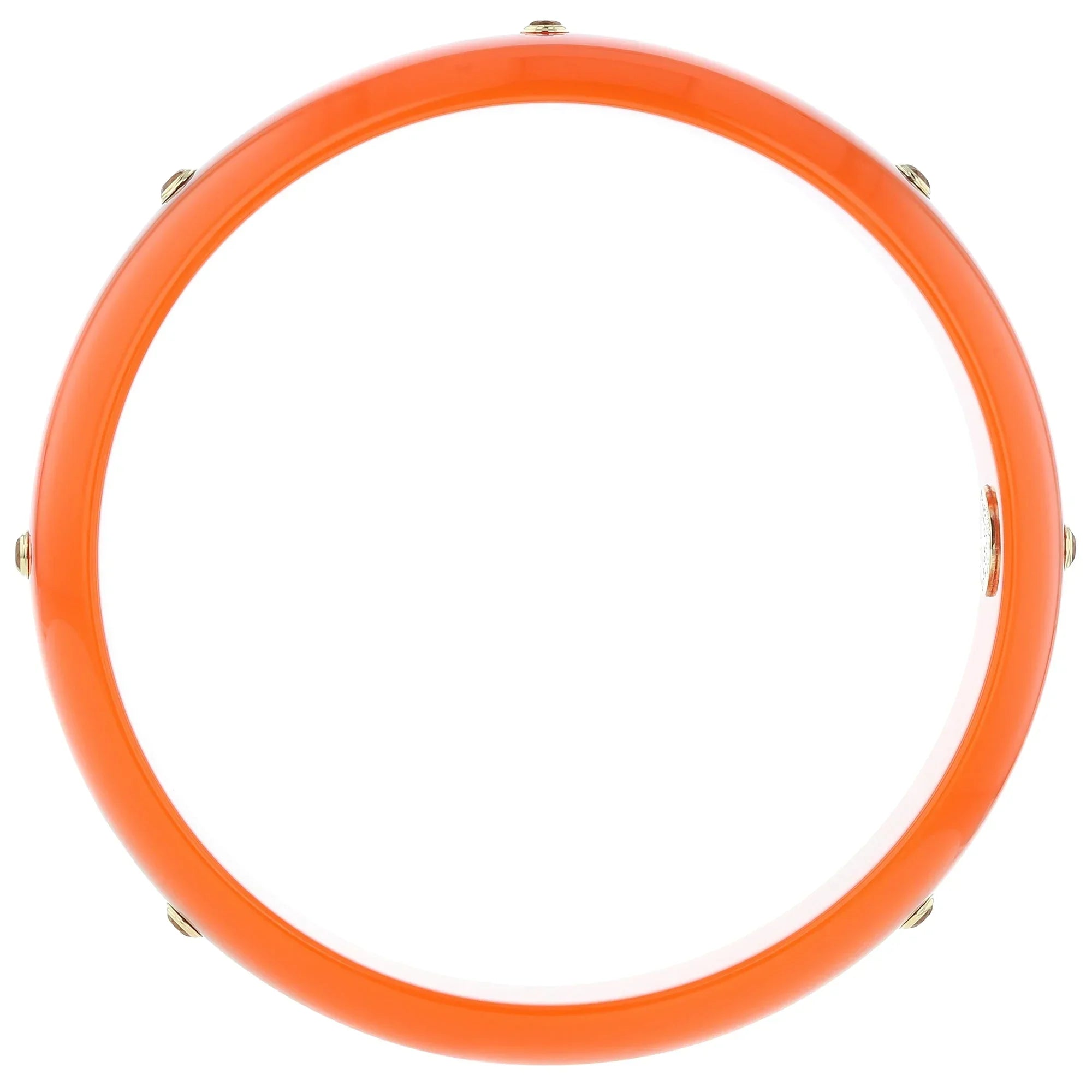 Norma Bangle | Orange Bakelite With Inlay And Stones.