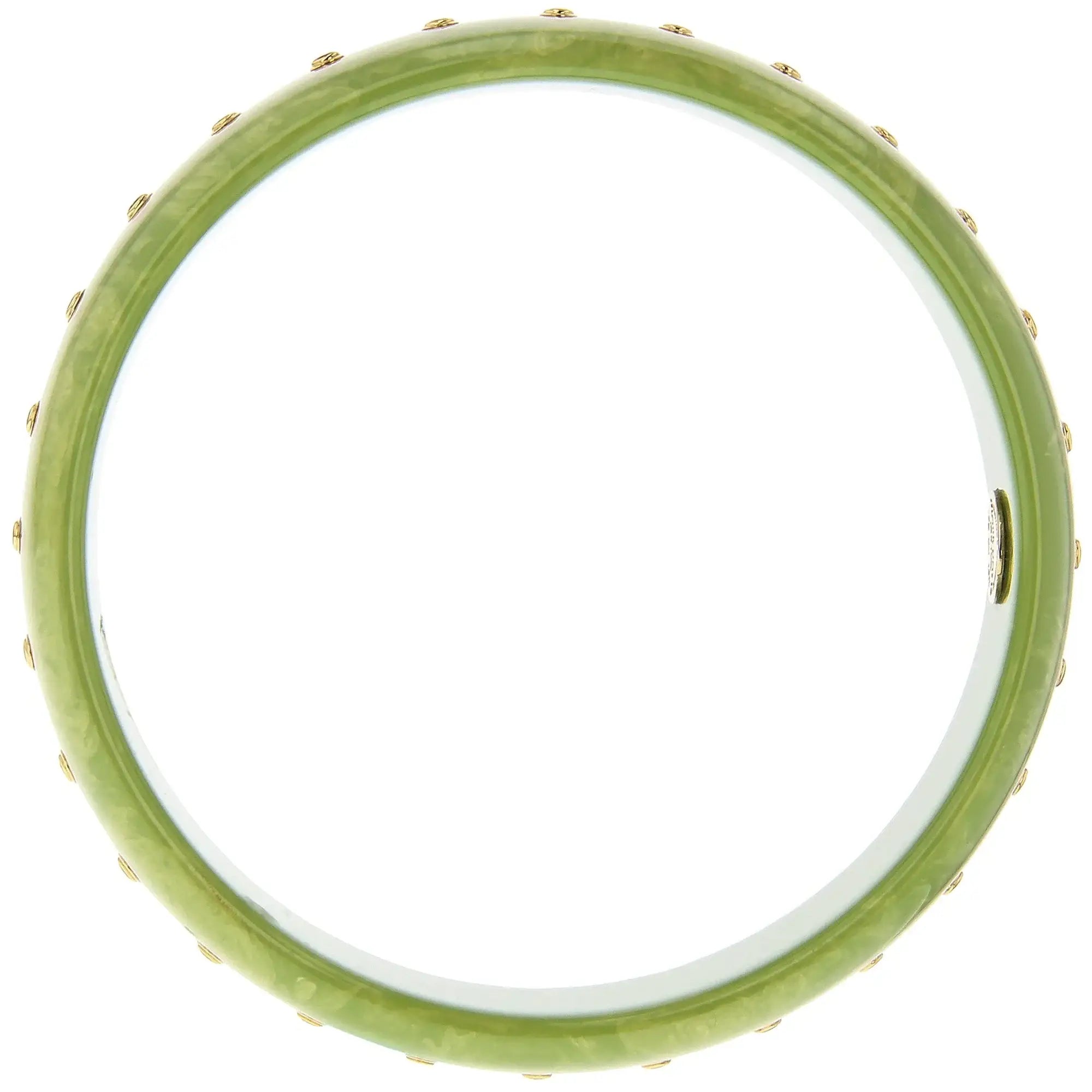 Penelope Bangle | Bakelite bangle with inlay and pink sapphire stones.