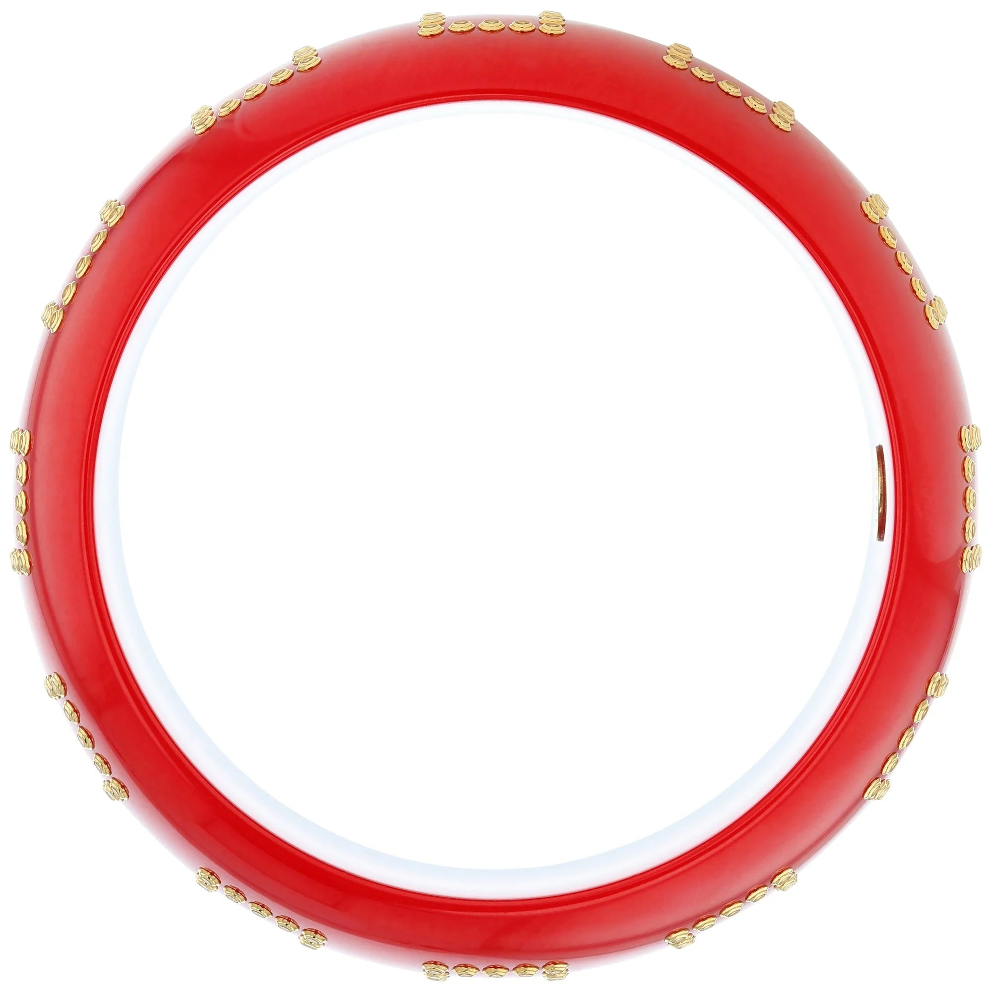 Phaedra Bangle | Bi-color bakelite with inlay and stones.