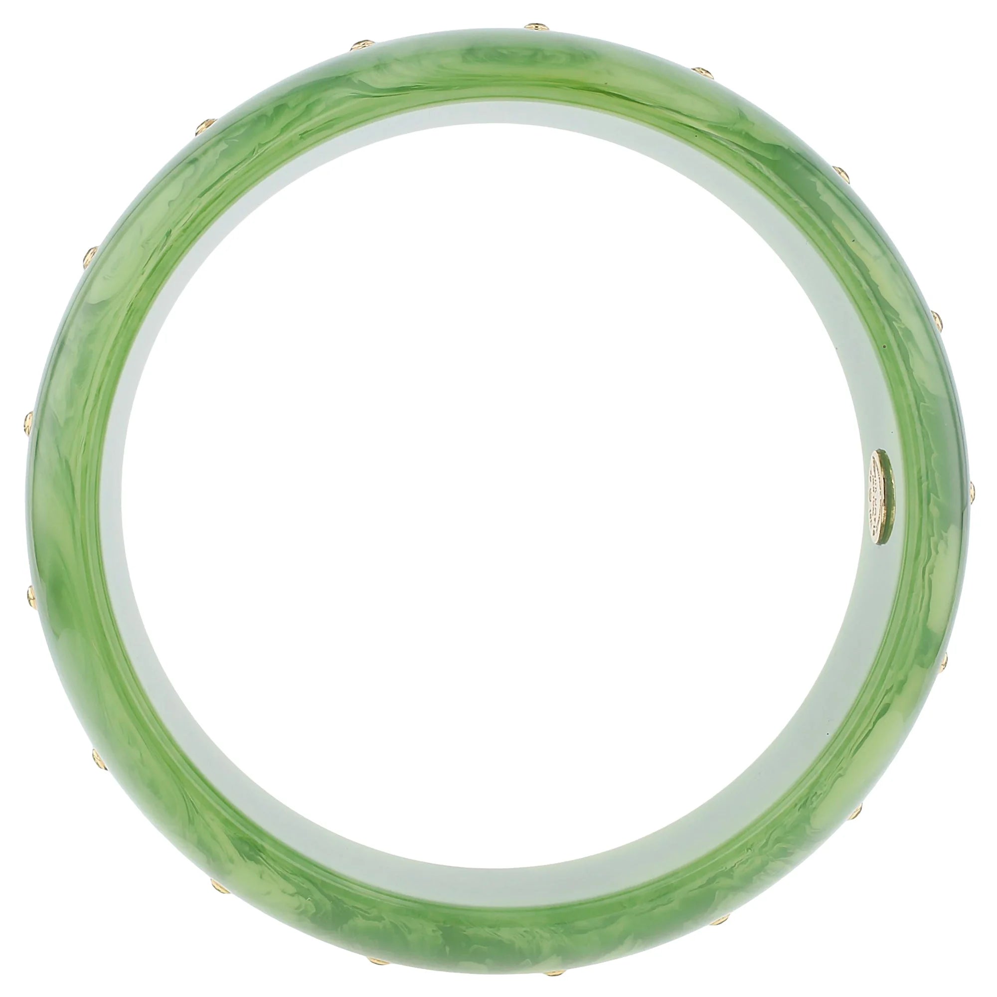 Sara Bangle | Bakelite with inlay and stones.