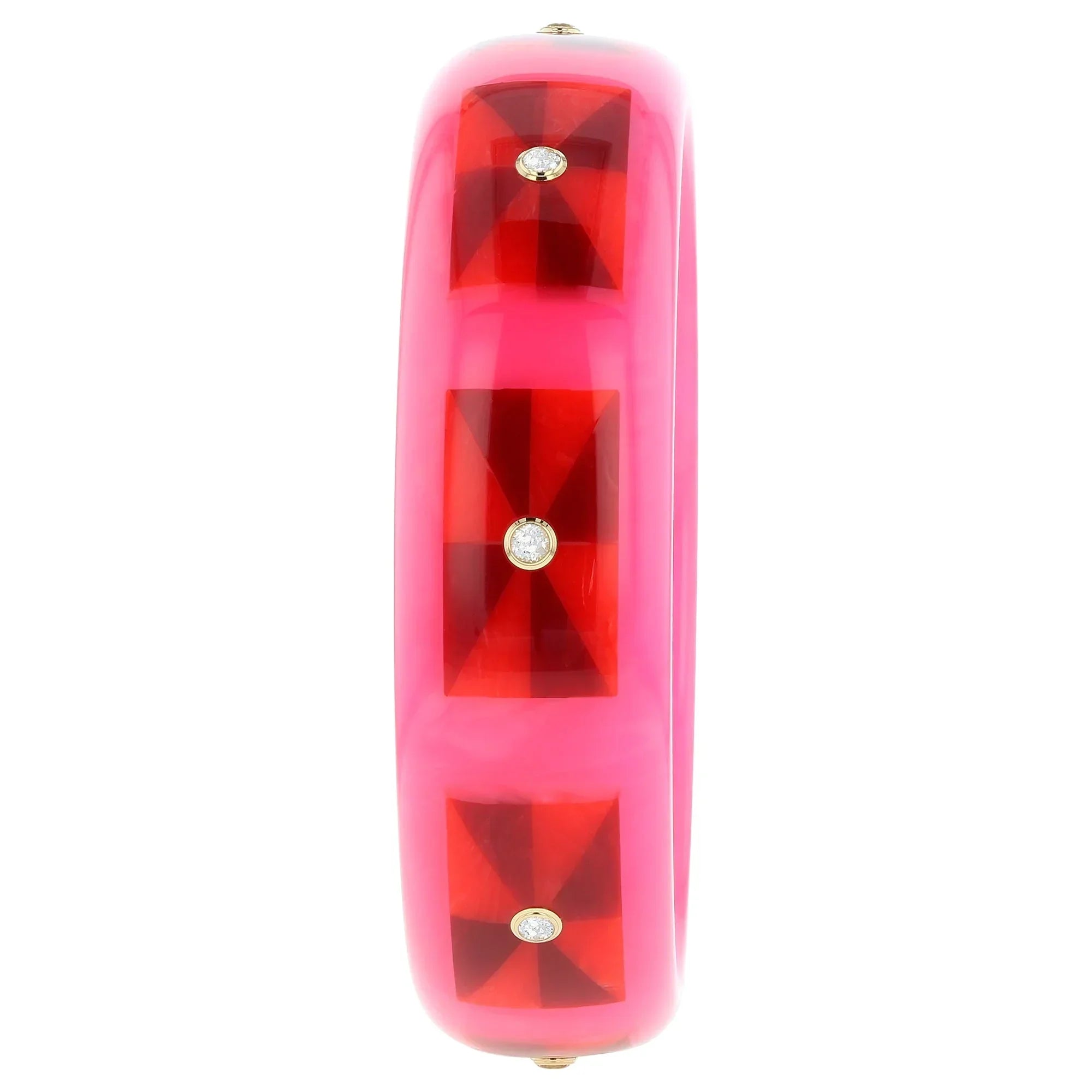 Sawyer Bangle | Bakelite bangle with radial stripe inlay and stones.