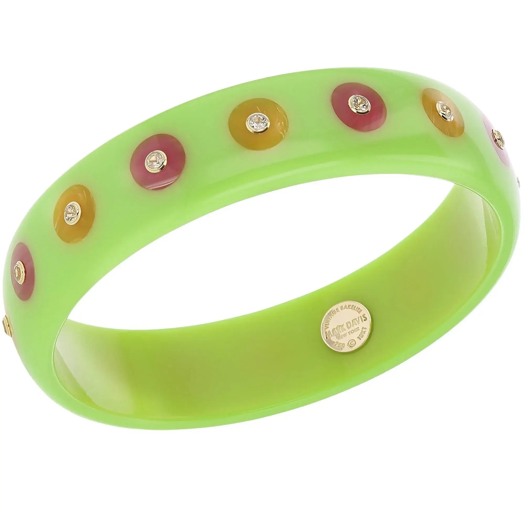 Sophia Bangle | Expressive bakelite bangle with inlay and stones.